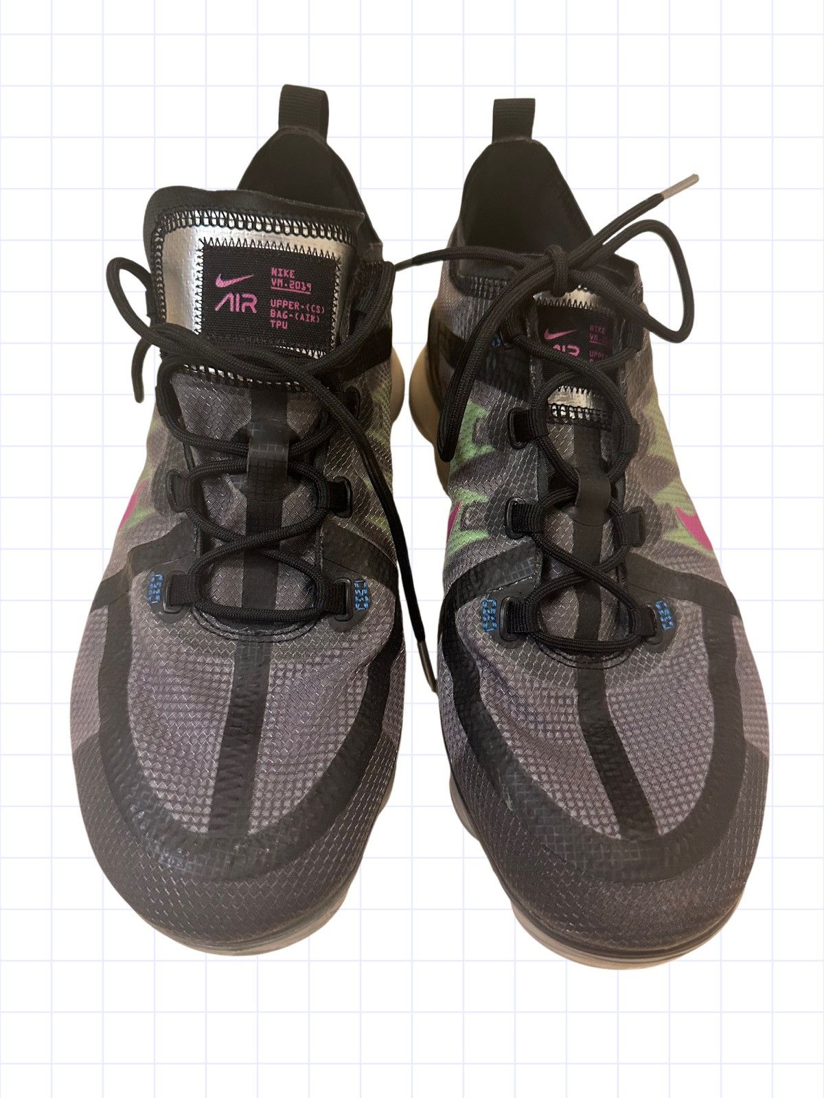 Nike Nike Air VaporMax 2019 PRM black green pink 9.5 running shoe Size US 9.5 / EU 42-43 - 3 Thumbnail