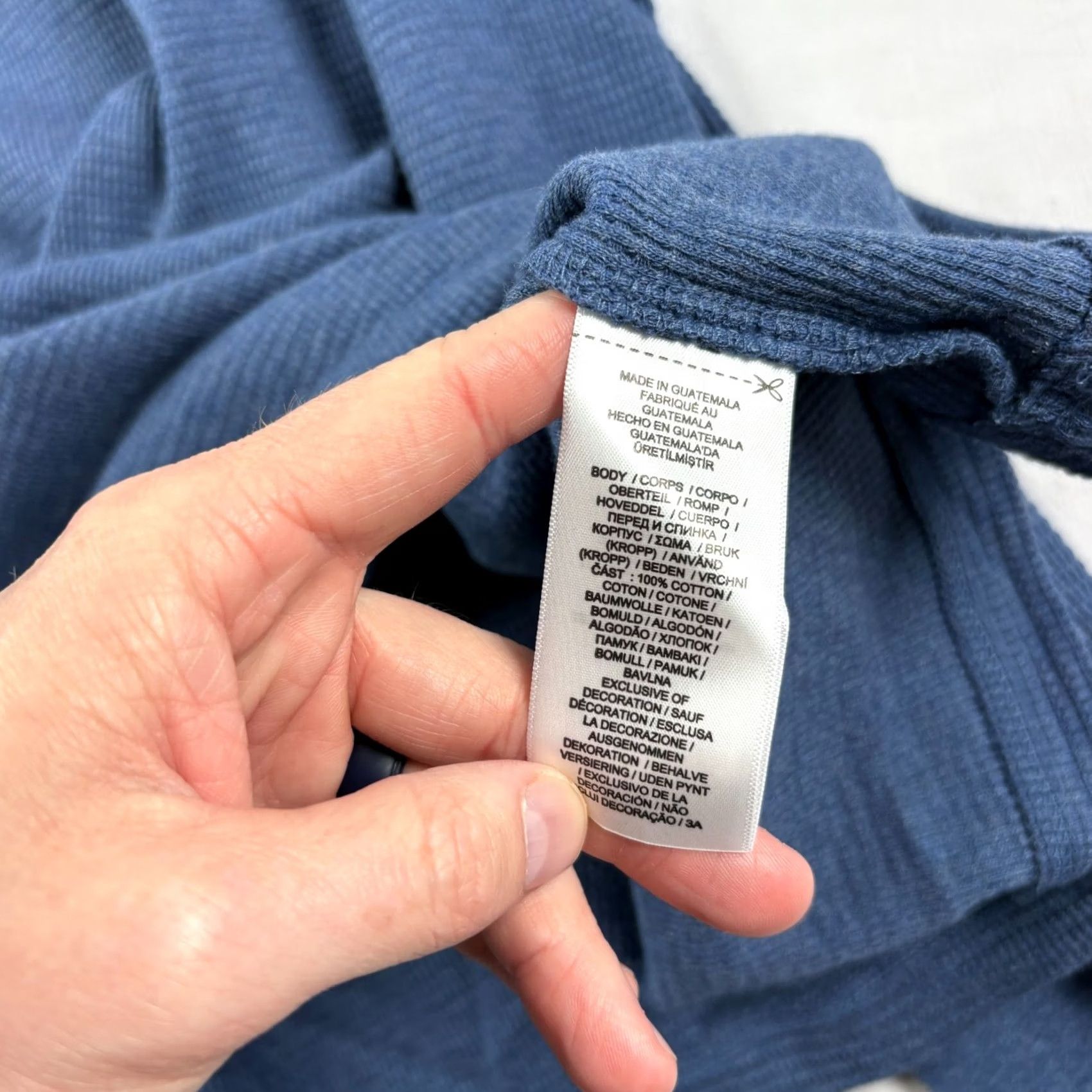Polo Ralph Lauren Polo Ralph Lauren Sweatshirt Men 2XL Blue Waffle Knit Thermal Crew Neck Pullover Size US XXL / EU 58 / 5 - 7 Thumbnail
