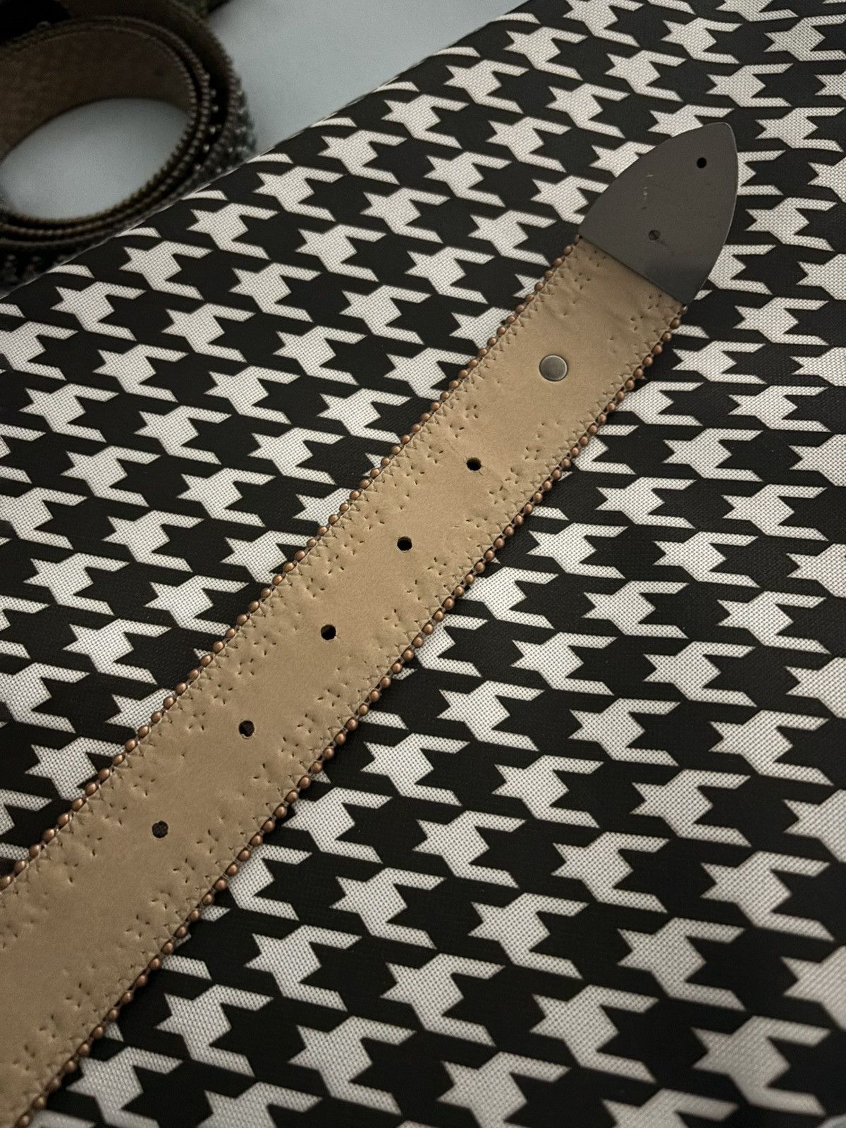 B.B. Simon STEAMPUNK 🛡️ B.B. Simon Copper Custom Leather Swarovski Belt Size 30 - 6 Thumbnail