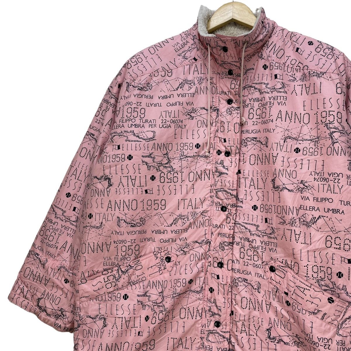 Ellesse × Vintage Vintage Ellesse Full Print Shearling Light Jacket Size M / US 6-8 / IT 42-44 - 3 Thumbnail