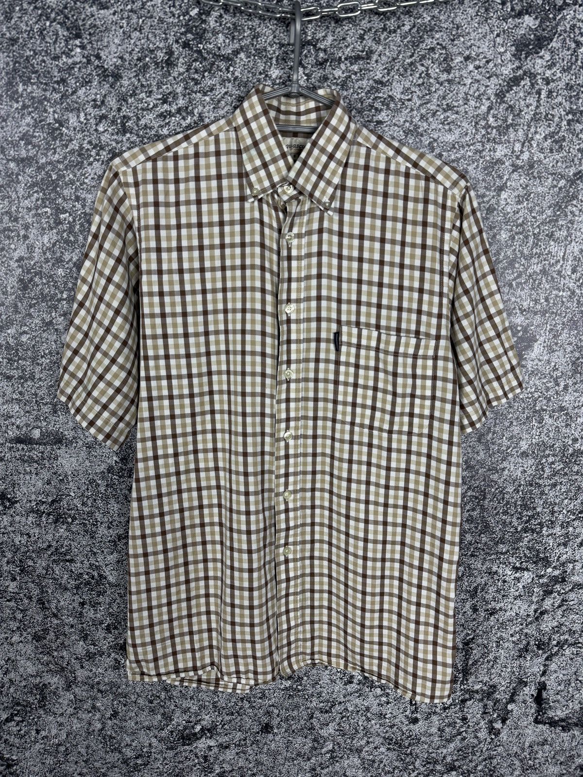 Aquascutum Aquascutum London Short Sleeve Plaid Shirt Button Up Size S Size US S / EU 44-46 / 1 - 1 Thumbnail