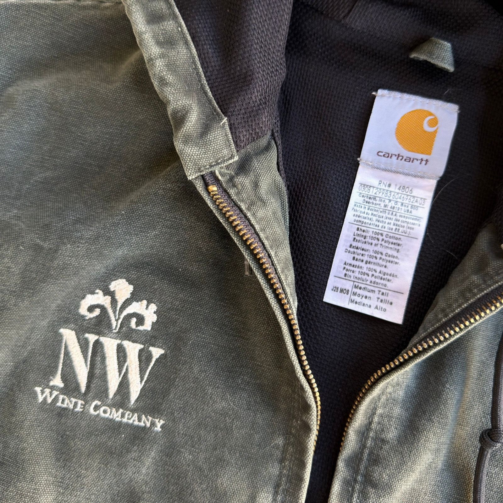 Carhartt × Vintage Carhartt J25 MOS green hooded work wear jacket Size US M / EU 48-50 / 2 - 3 Thumbnail