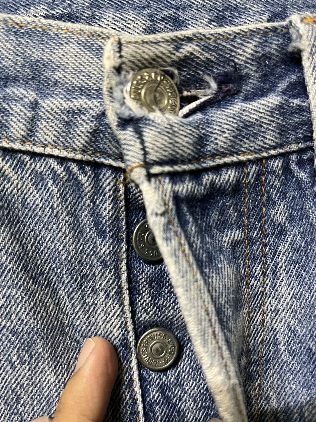 Levi's Vintage 80s Levis 501 Distressed Repaired Boro Size US 32 / EU 48 - 5 Thumbnail