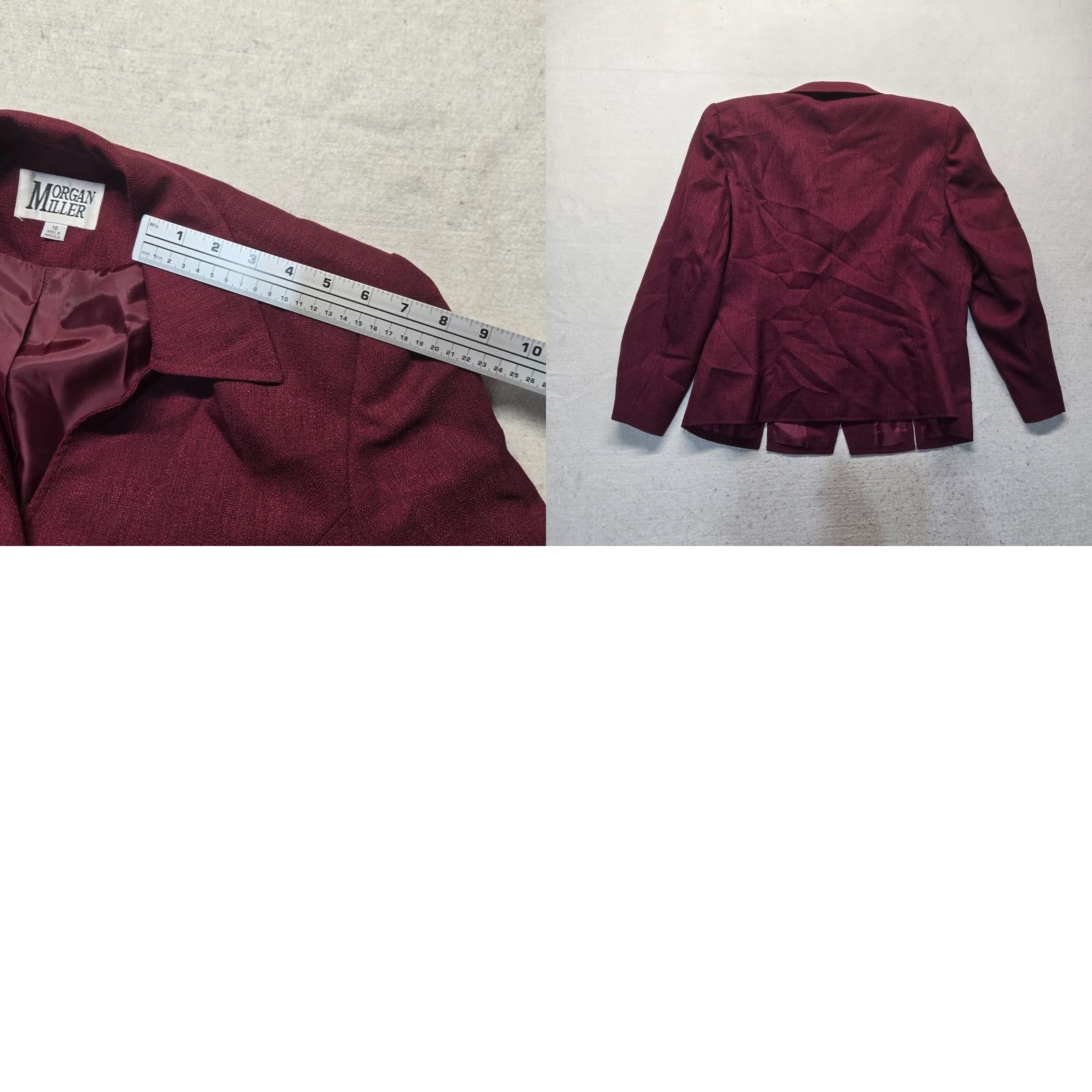 Vintage VINTAGE Morgan Miller Blazer Adult 18 Red Burgandy Tuxedo Buttons Career Business Womens Size XXL / US 16-18 / IT 52-54 - 8 Thumbnail