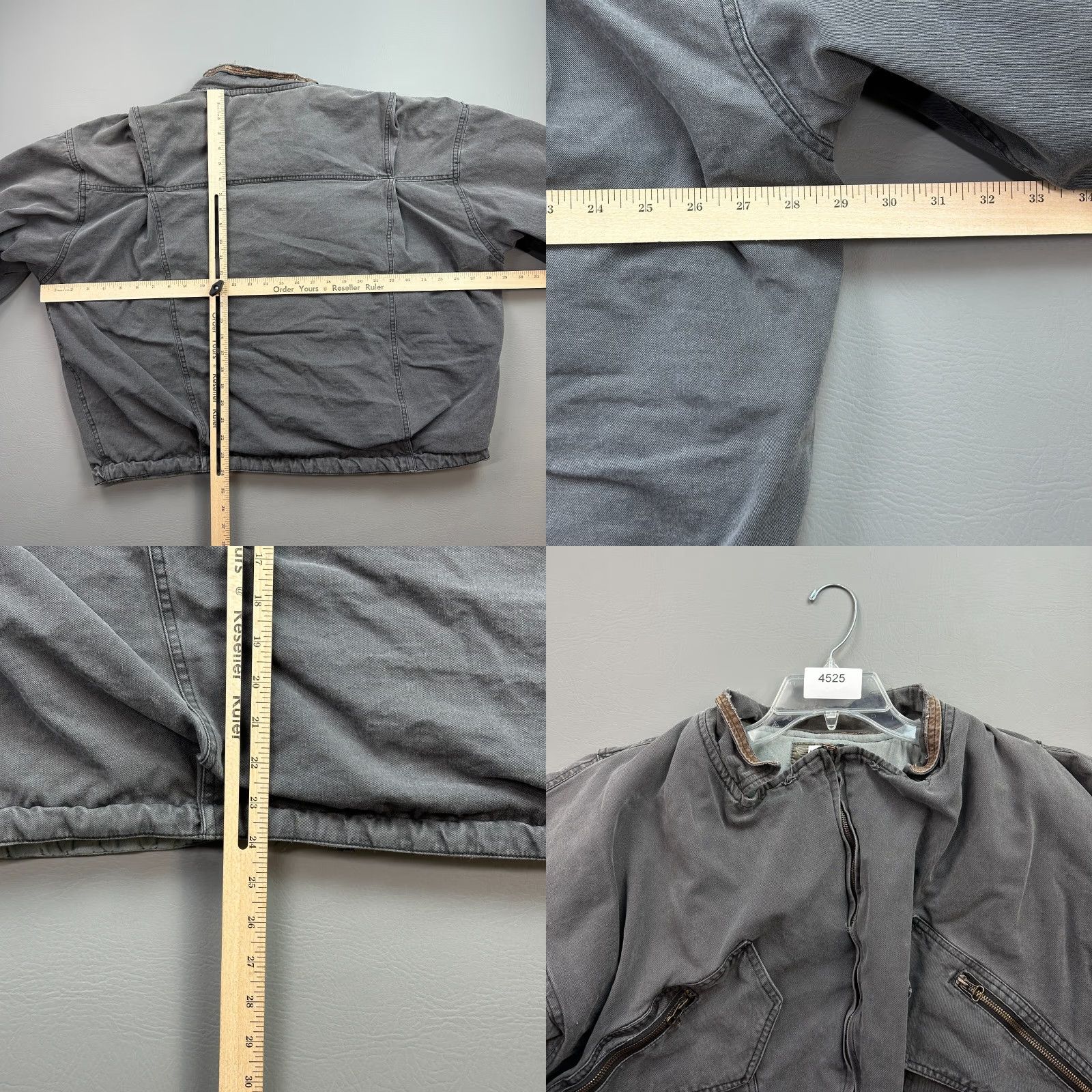 Jordache Vintage Jordache Bomber Jacket Women's XL Gray Padded Canvas Cotton Full Zip Lined Pockets Size XL / US 12-14 / IT 48-50 - 9 Thumbnail