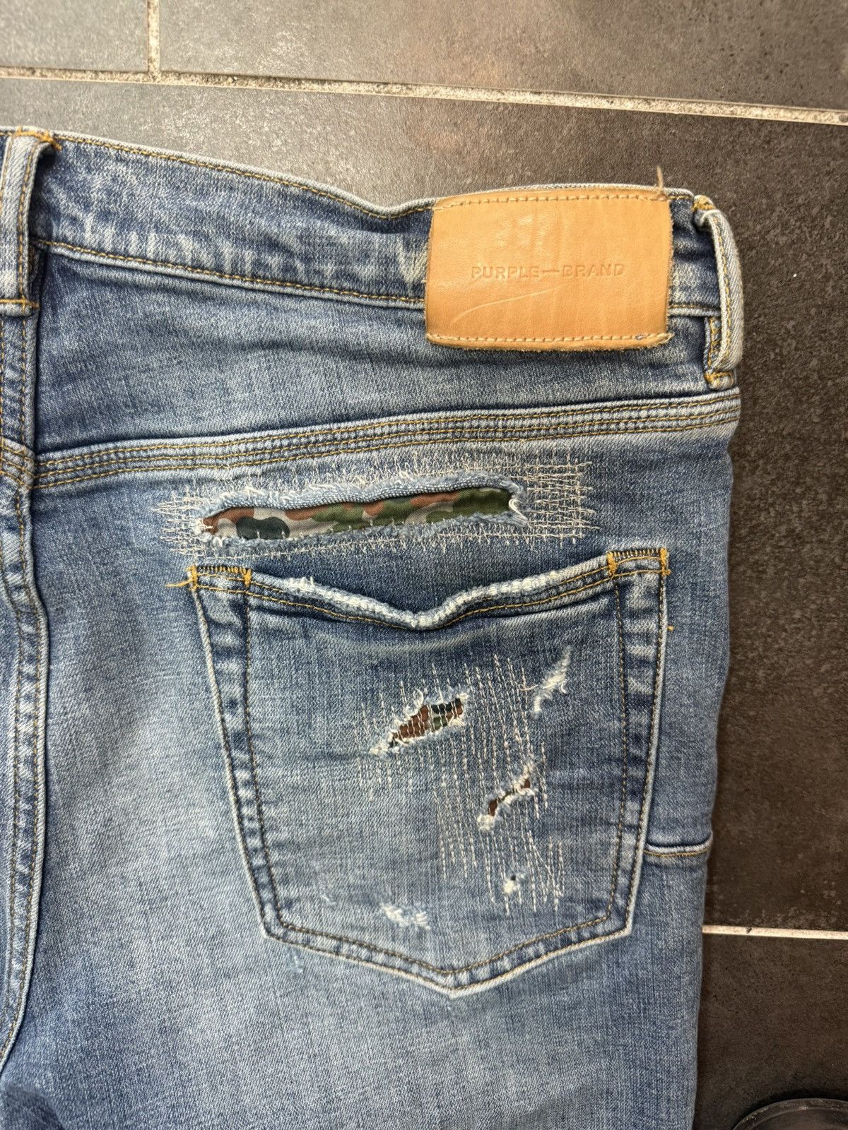 Purple Brand Purple Brand p001 camo patch denim ripped jeans Size US 36 / EU 52 - 6 Thumbnail