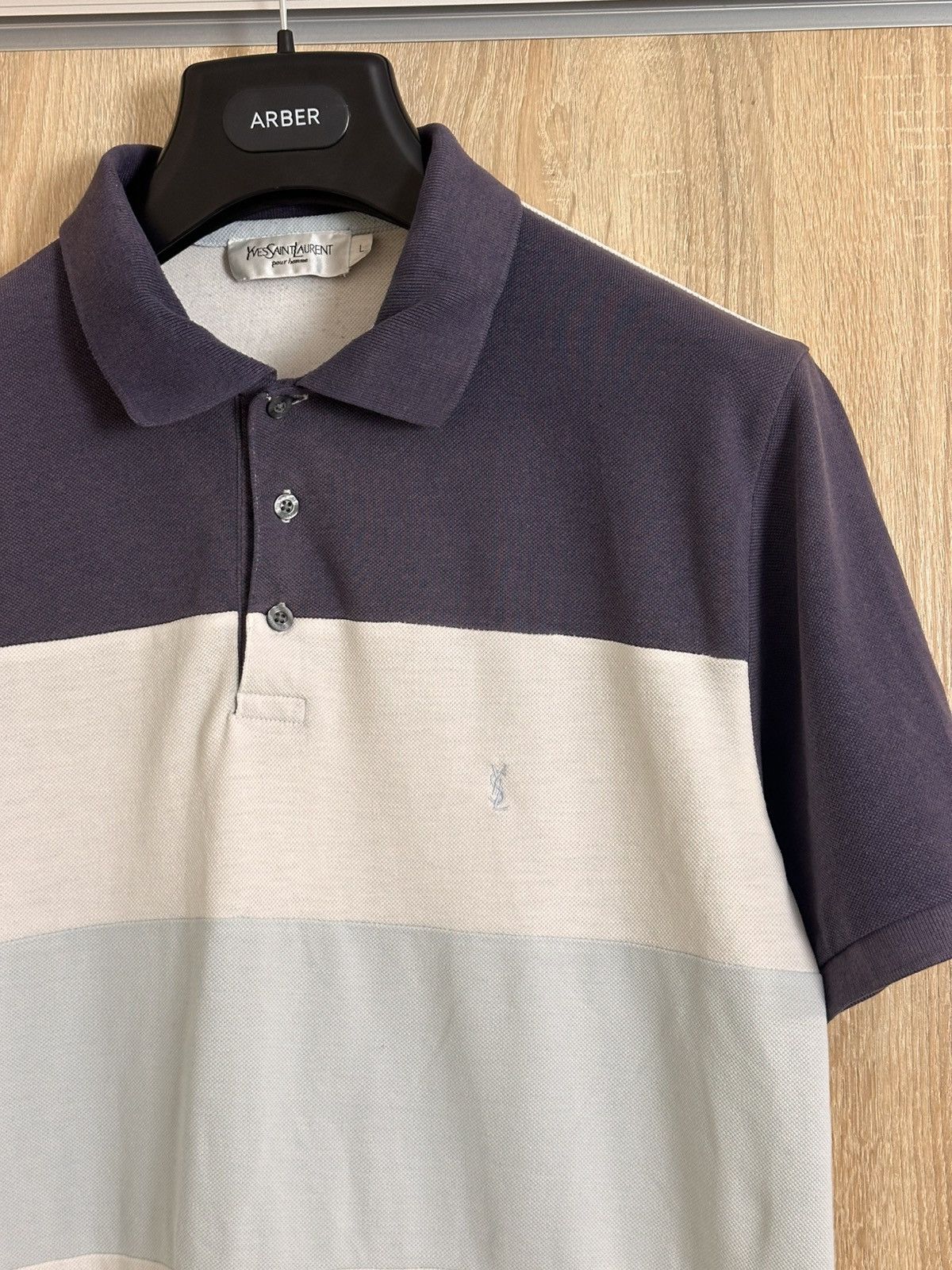 Yves Saint Laurent 🔥 Yves Saint Laurent Faded Logo YSL Polo T Shirt Vintage Y2K Size US L / EU 52-54 / 3 - 2 Thumbnail