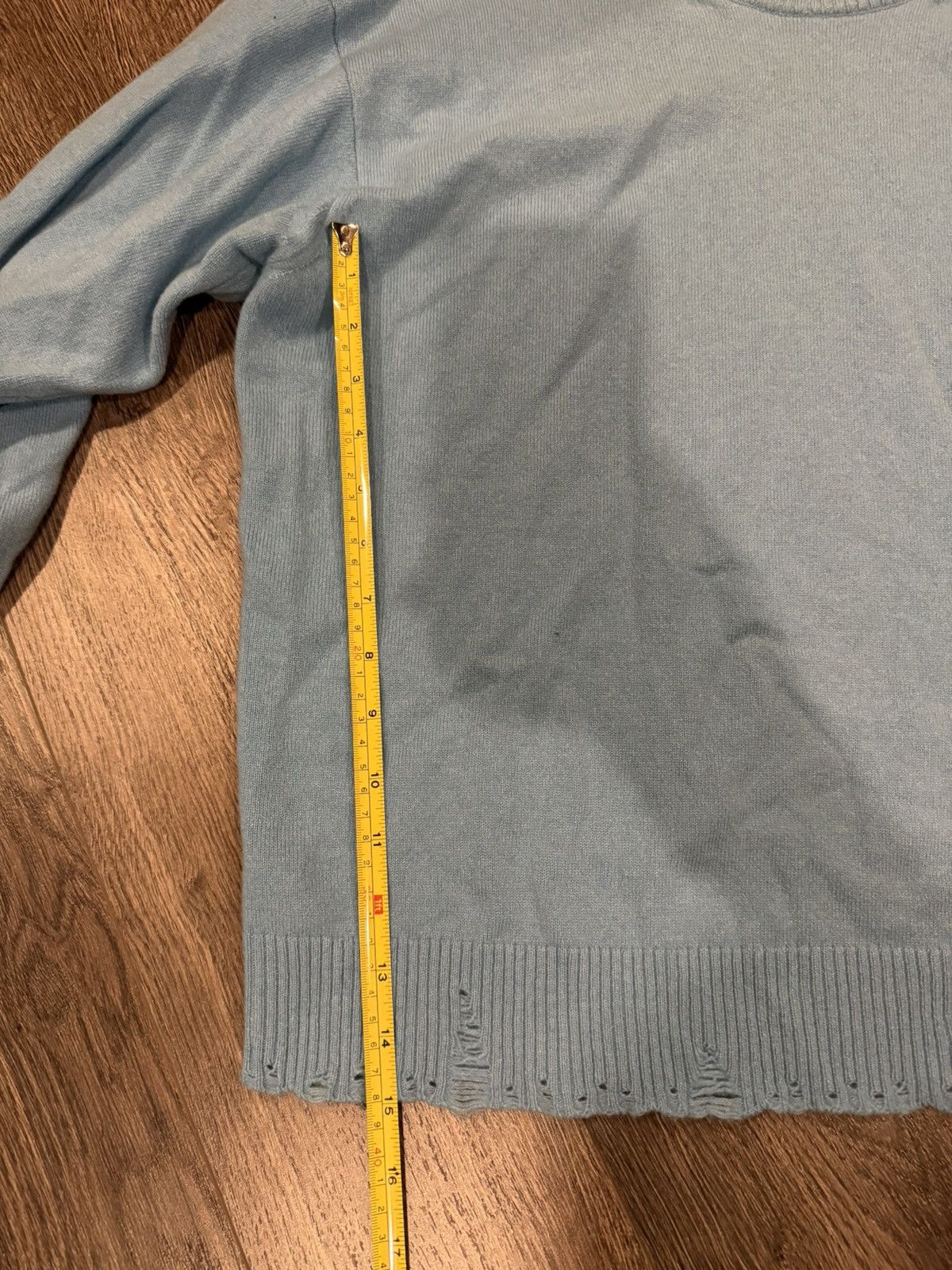 Versace Blue 95% Cashmere Versace Sweater Gold Paperclip Accent! Size US S / EU 44-46 / 1 - 8 Thumbnail