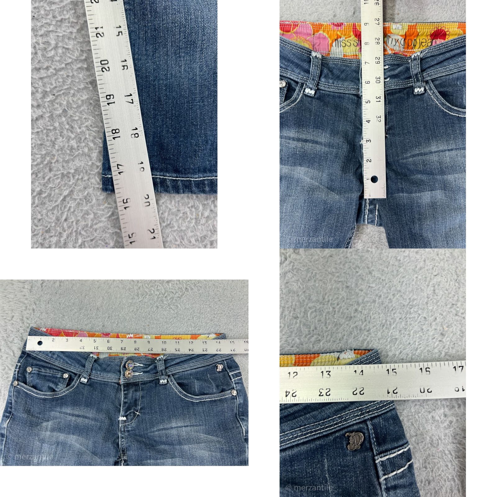 Vintage Downeast Blue Denim Capri Jeans Women 8 Slim Crop 5-Pocket Cotton Blend Regular Rise Size 30" / US 8 / IT 44 - 9 Thumbnail