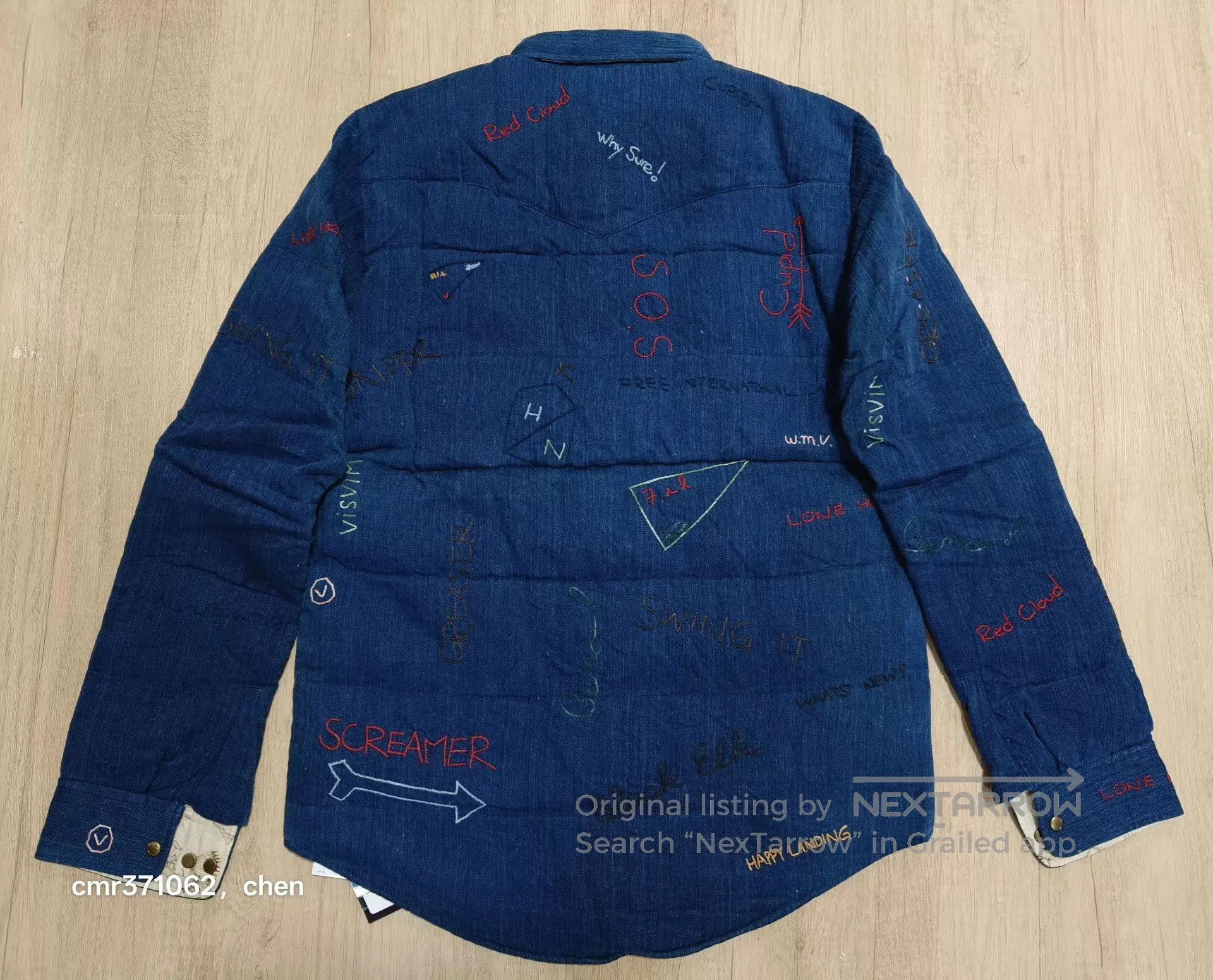 Visvim Blue Embroidered Long Sleeve Button. Size US M / EU 48-50 / 2 - 4 Thumbnail