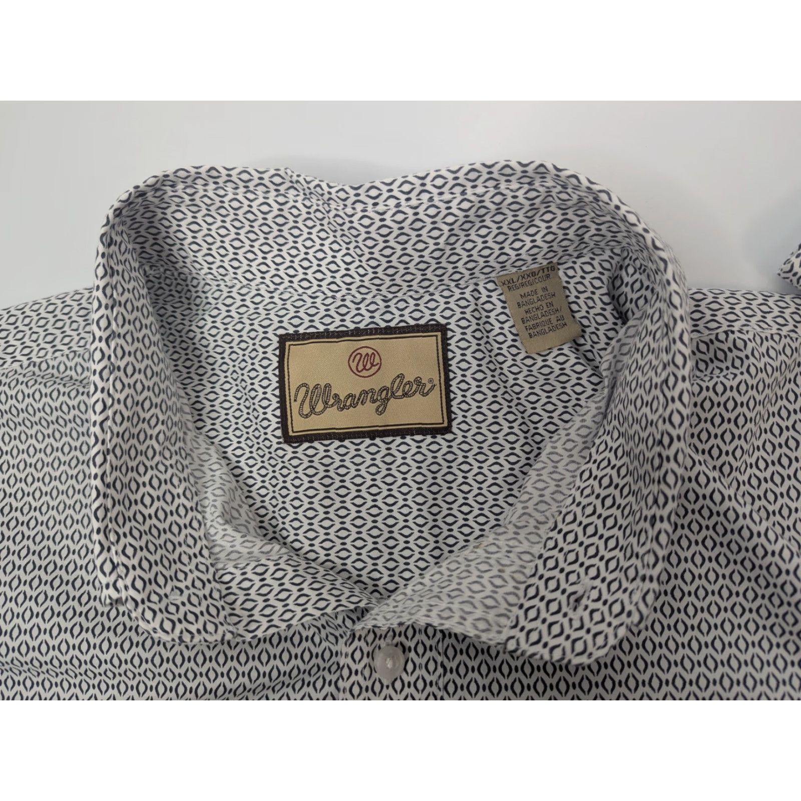 Wrangler Wrangler Men's 2XL Navy Geo Print Long Sleeve Button Down Western Shirt Size US XXL / EU 58 / 5 - 7 Thumbnail