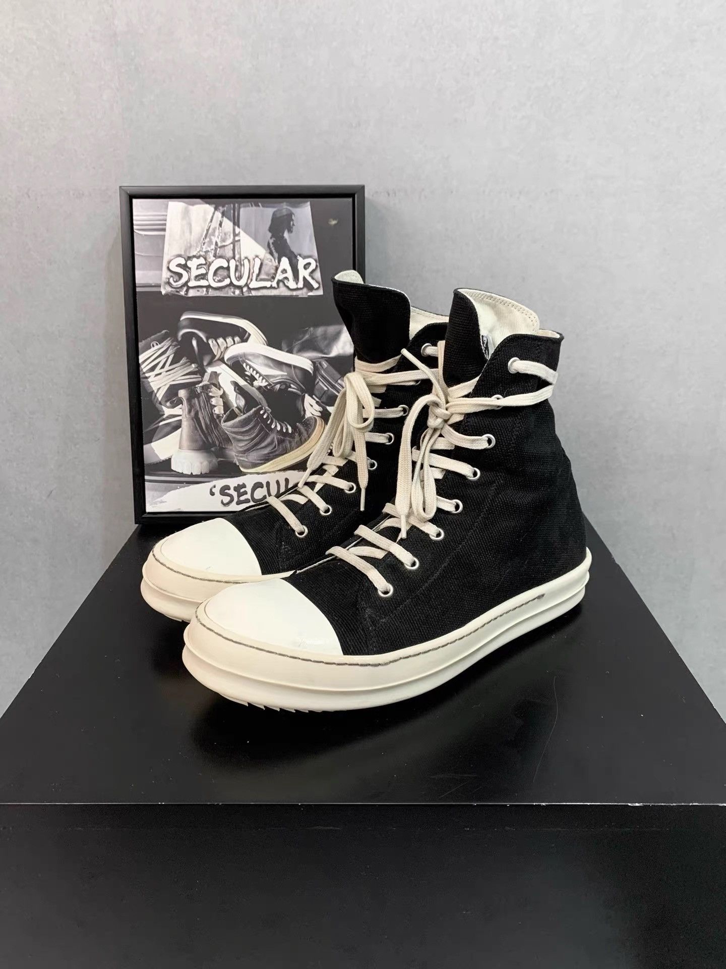 Rick Owens Rick Owens Canvas High Top Ramones K34 Size US 9 / EU 42 - 3 Thumbnail