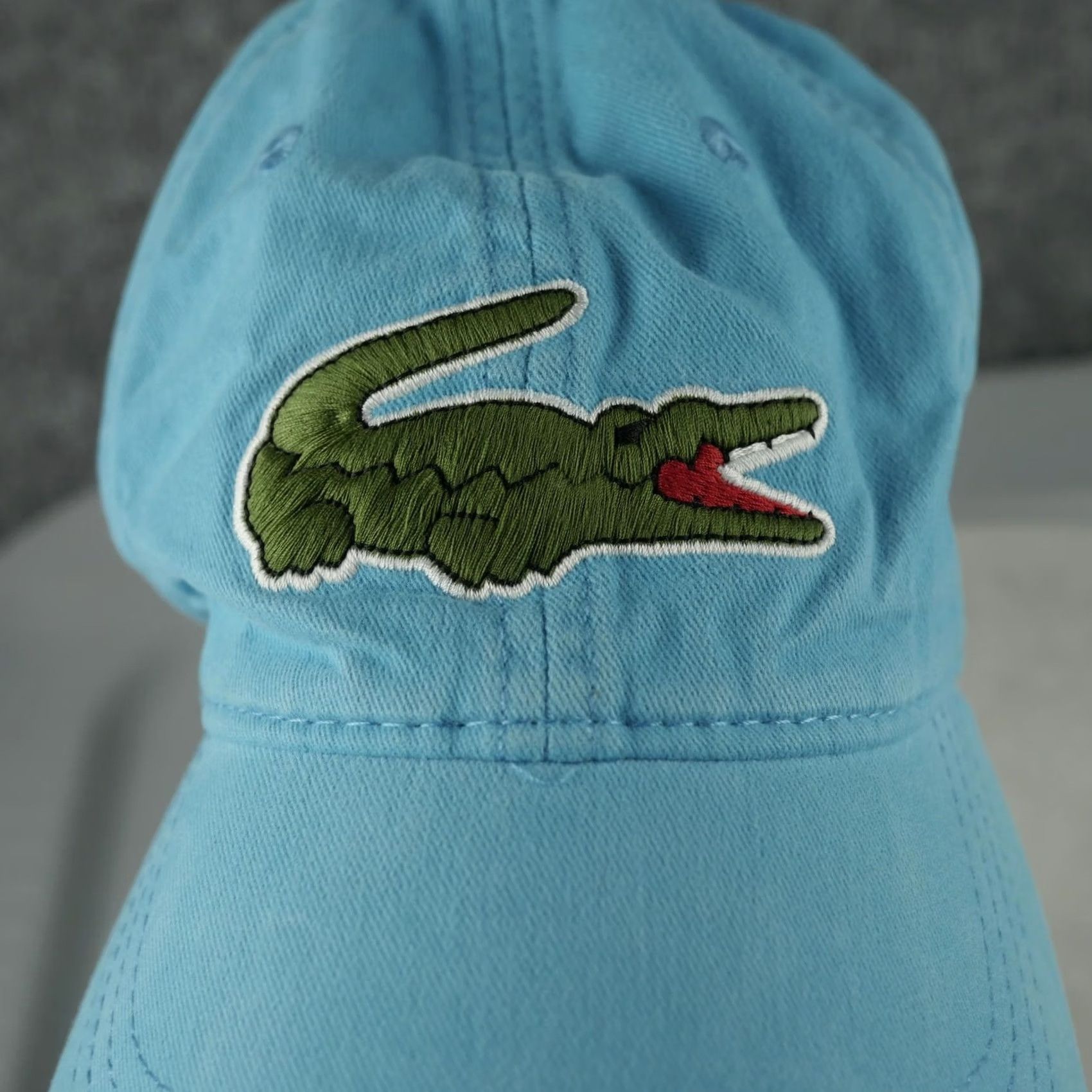 Lacoste Lacoste Hat Cap Strap Back Mens One Size Blue Baseball Big Crocodile Logo Flaw Size ONE SIZE - 6 Thumbnail