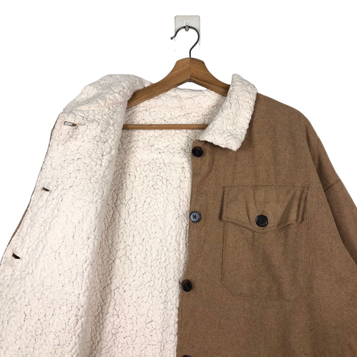 Japanese Brand × Vintage 📌VINTAGE WOOL JACKET VENCE EXCHANGE BIKER SHEARLING Size US M / EU 48-50 / 2 - 4 Thumbnail