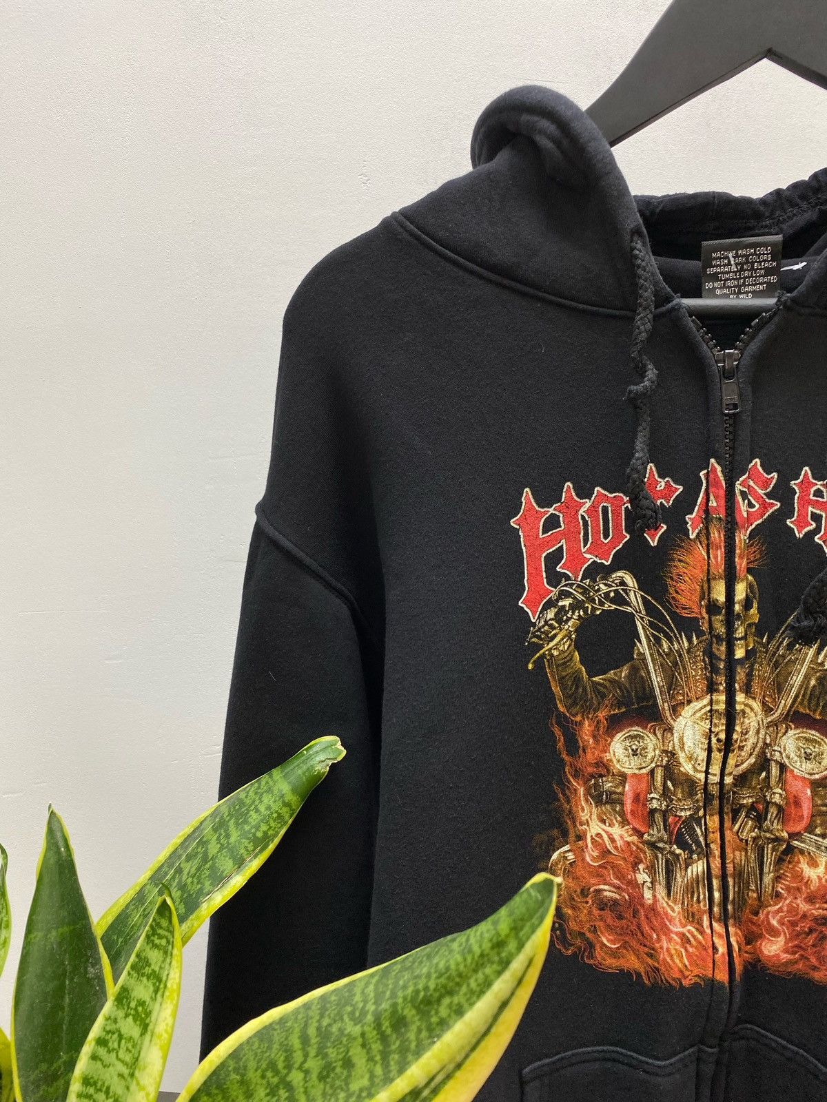 Japanese Brand × Vintage Vintage Y2K Hot AS Hell Burning Skeleton Rider Hoodie Size US L / EU 52-54 / 3 - 6 Thumbnail
