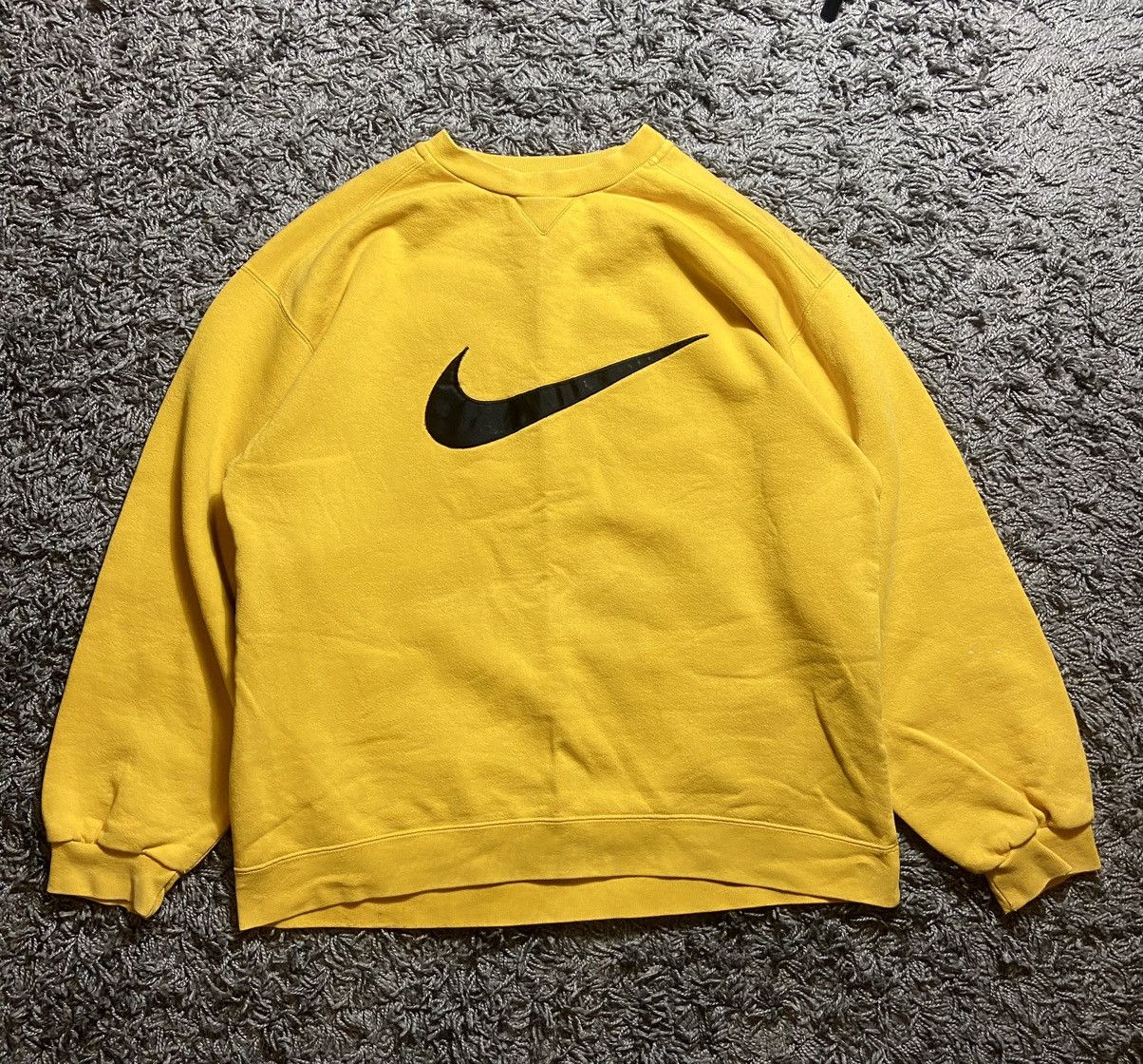 Nike × Vintage NIKE VINTAGE CENTRE LOGO BIG SWOOSH COTTON 90s SWEATSHIRT Size US L / EU 52-54 / 3 - 1 Thumbnail