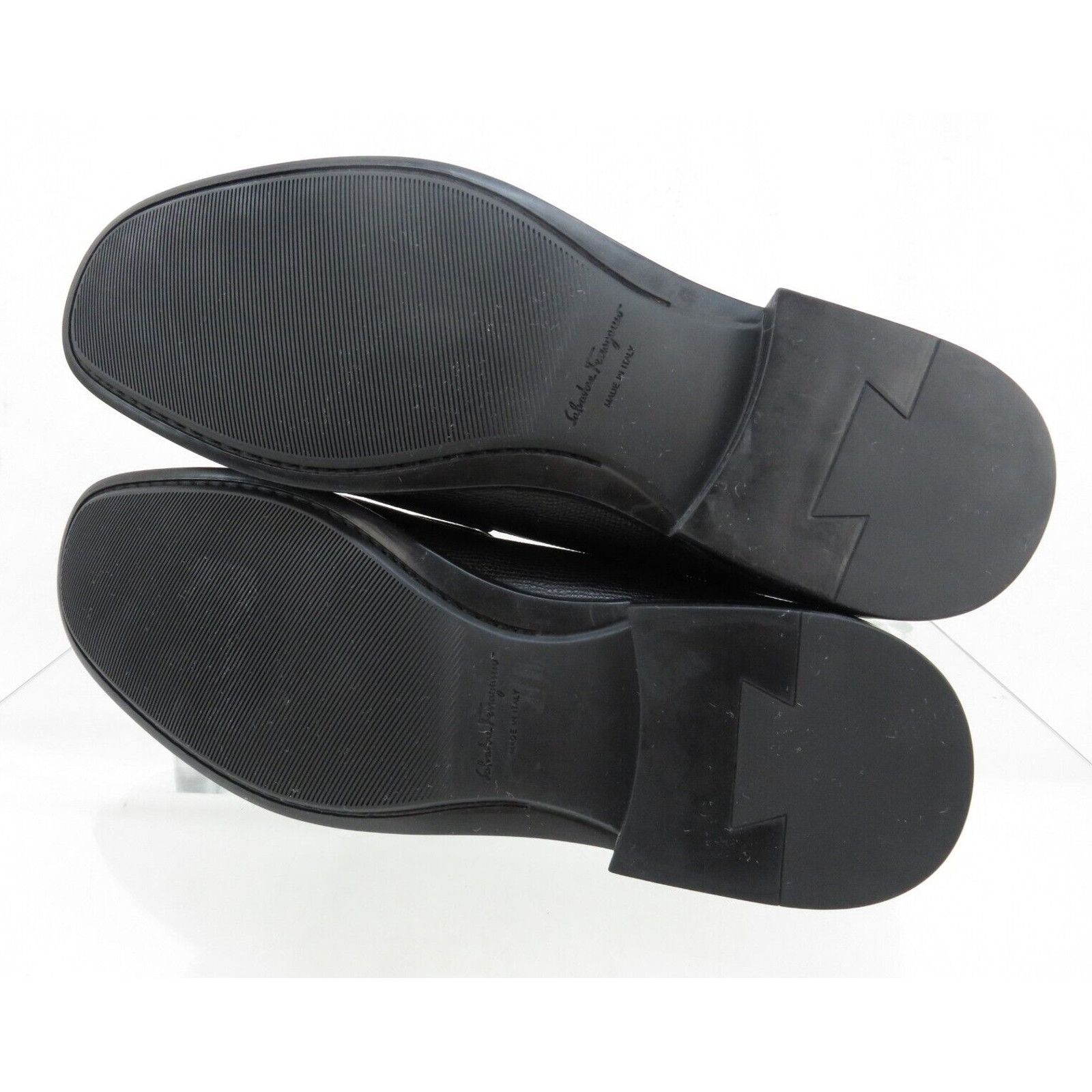 Salvatore Ferragamo LANZAROTE BLACK SAFFIANO LEATHER LOGO PENNY LOAFERS 11 D Size US 11 / EU 44 - 13 Thumbnail