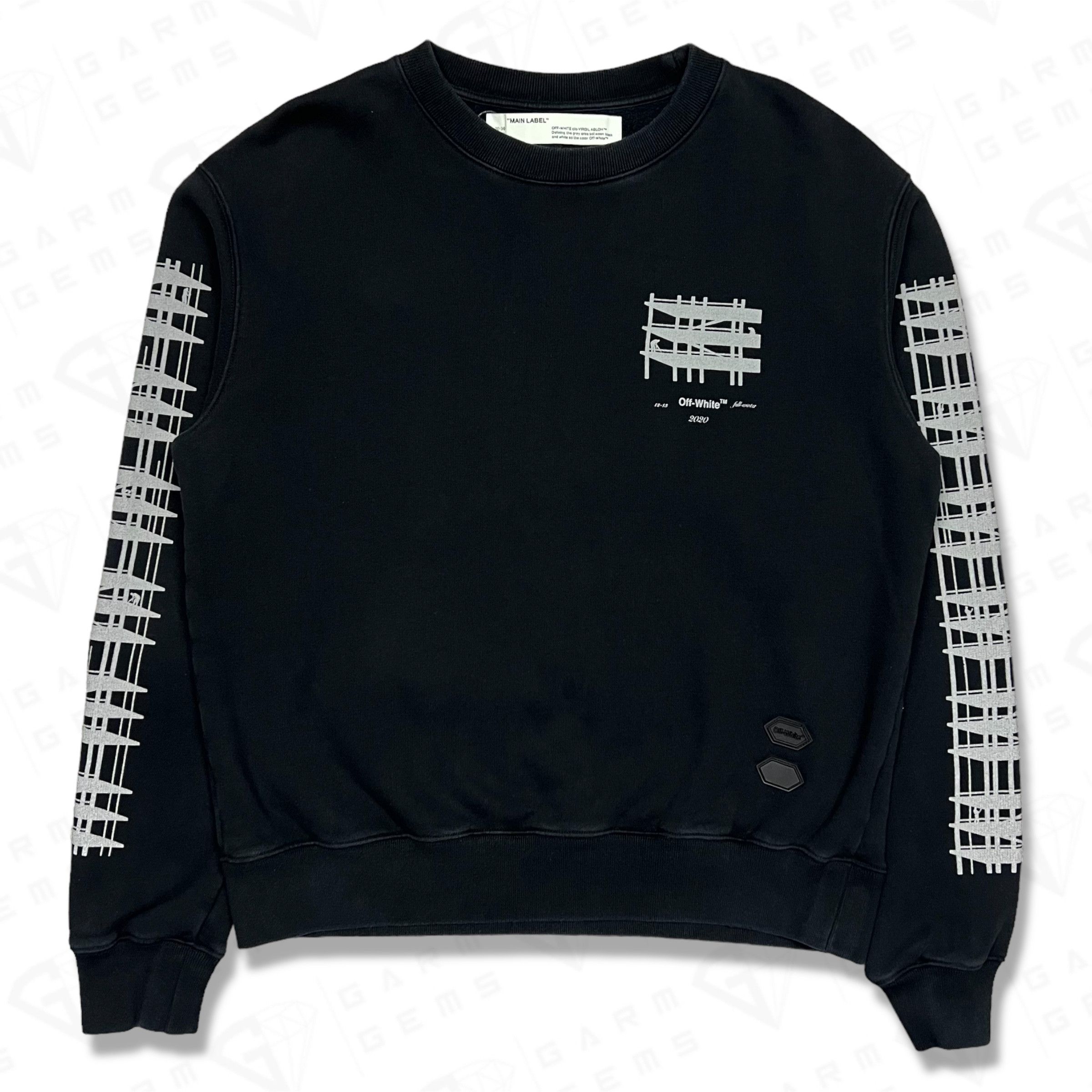 トップス OFF-WHITE 17SS DIAG SILVER CHIRICO CREW OFF-WHITE 17SS DIAG SILVER CHIRICO CREW