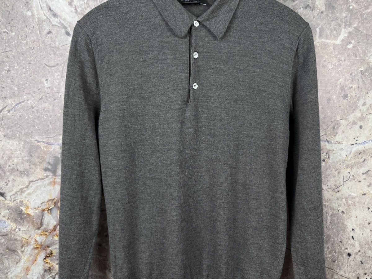 Reiss Nigel Hall Men’s Long Sleeve Polo Sweater Dark Gray Size M Size US M / EU 48-50 / 2 - 3 Thumbnail