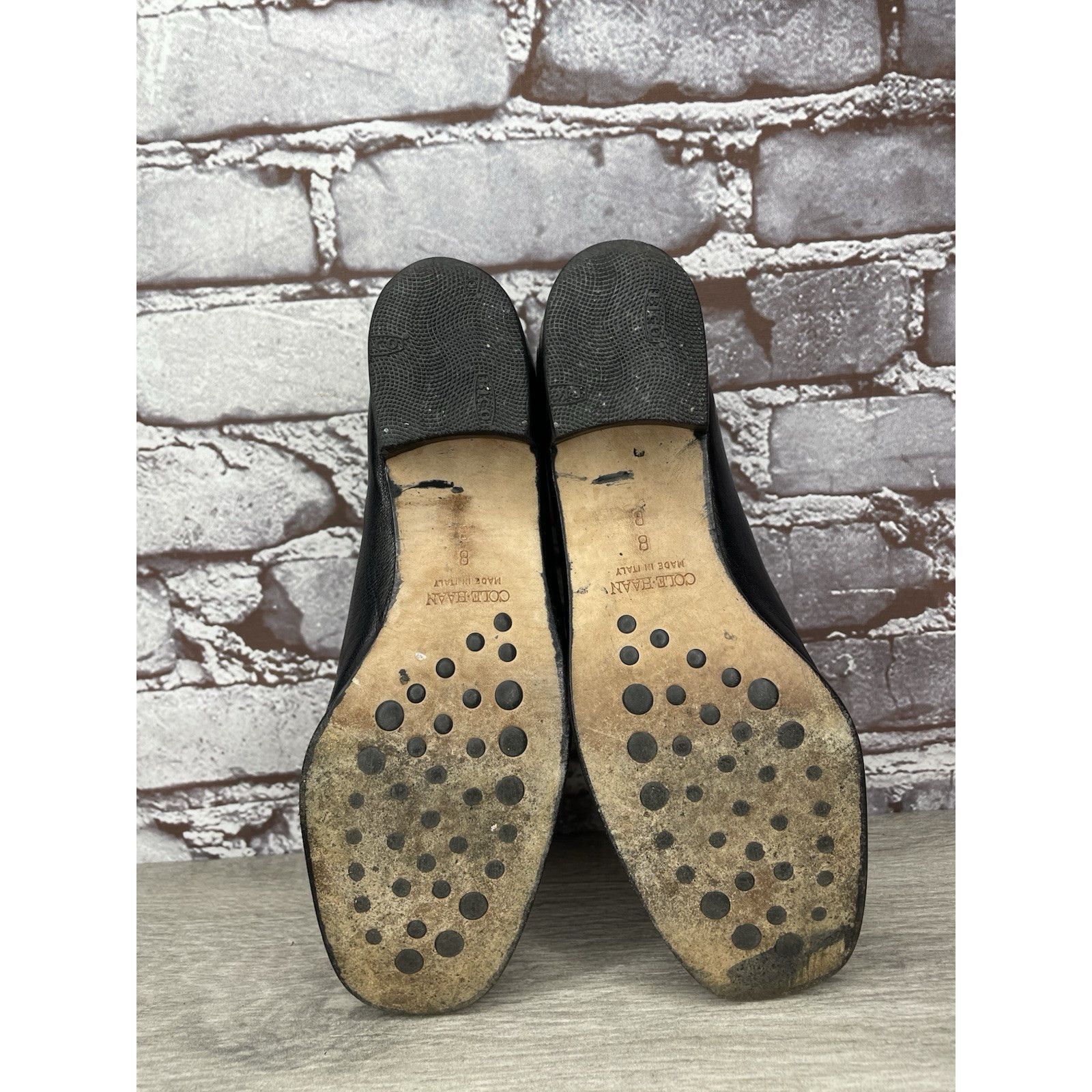 Cole Haan Cole Haan Black Leather Heel Italy Italian Loafers Shoes Wom Size US 8 / IT 38 - 9 Thumbnail