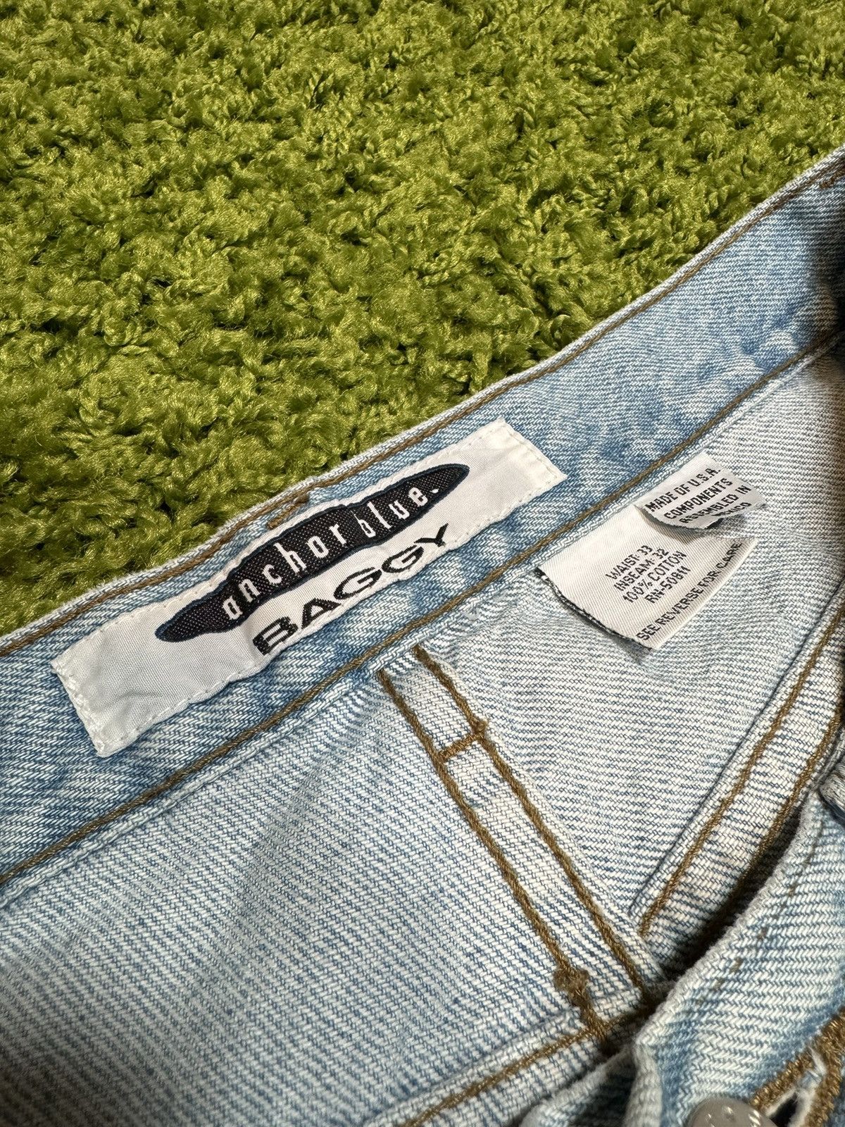 Anchor Blue × Vintage Vintage Anchor Blue Baggy Denim Jeans Size US 33 - 3 Thumbnail