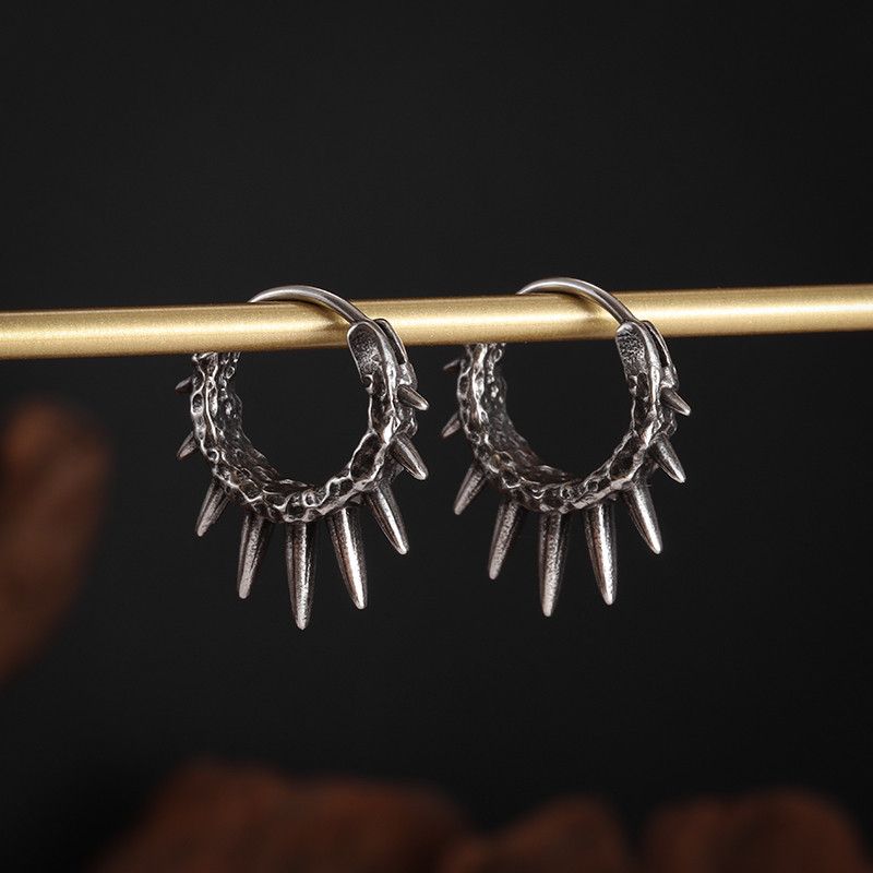 Jewelry Cool Geometric Spiked Hoop Earrings Size ONE SIZE - 4 Thumbnail