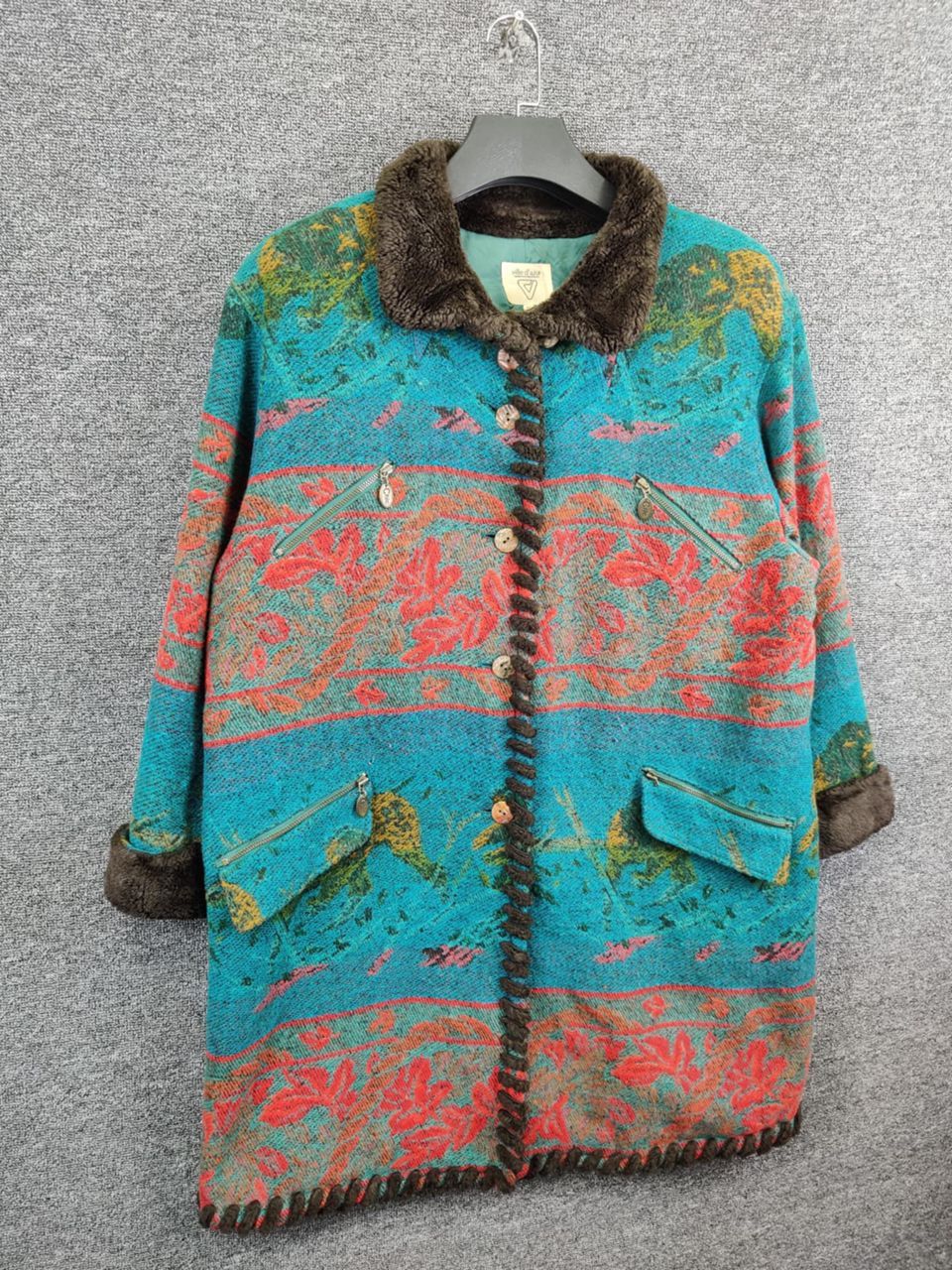 Japanese Brand Vintage Ville D Azur Wool Aztech Long Coat Nice Design Size US L / EU 52-54 / 3 - 6 Thumbnail