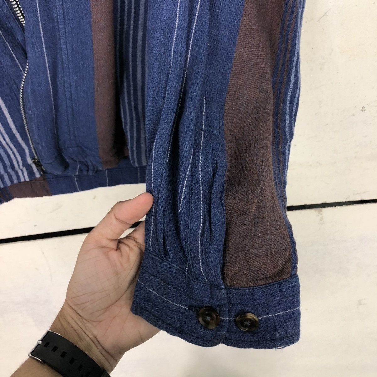 Japanese Brand 🔥VINTAGE STRIPPED CHORE JACKET LESVIS BAOIS ISSEY MIYAKE Size US M / EU 48-50 / 2 - 17 Thumbnail