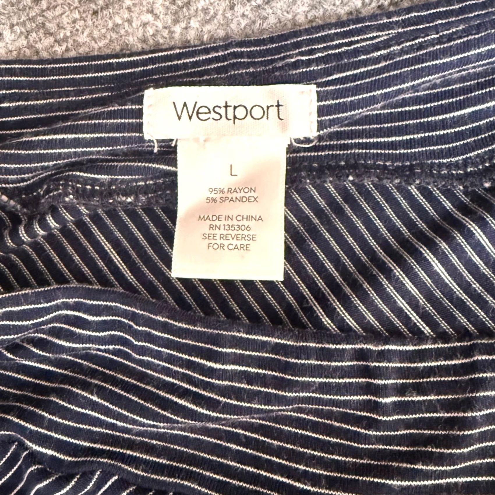 Nautica Westport Skirt Maxi Women L Navy Blue Pinstripe Wrap Tie Jersey Stretch Casual Travel Nautical Size L / US 10 / IT 46 - 5 Thumbnail