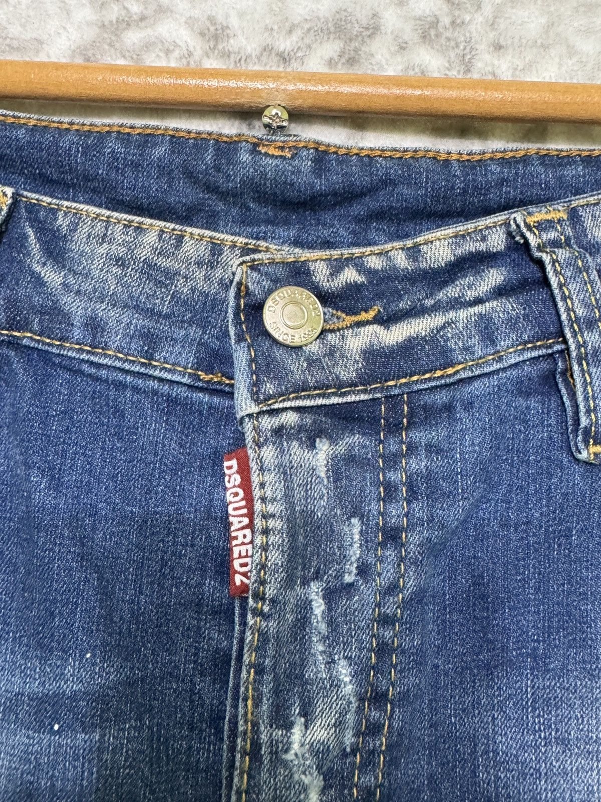 Dsquared2 DSQUARED2 Distressed Paint Splatter Denim Y2K Skinny Fit Size US 33 - 9 Thumbnail