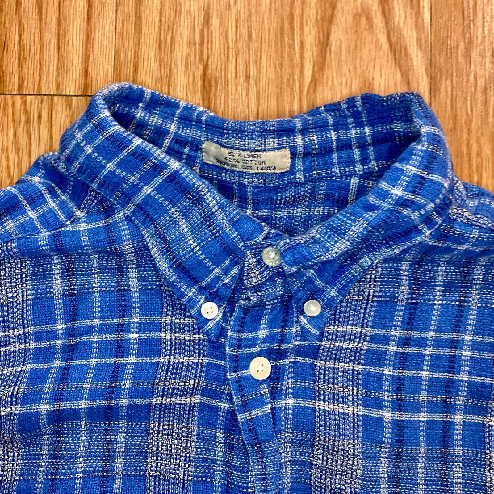 Vintage Arnold Palmer Vintage Blue Linen Shirt Mens XLarge Size US XL / EU 56 / 4 - 6 Thumbnail