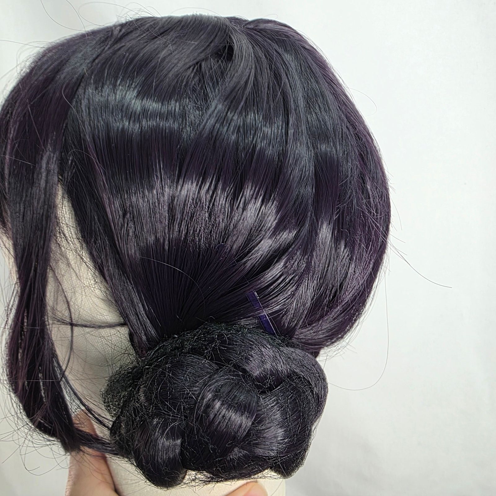 Other Short Black Purple Cosplay Wig with 2 Buns for Women Size ONE SIZE - 7 Thumbnail