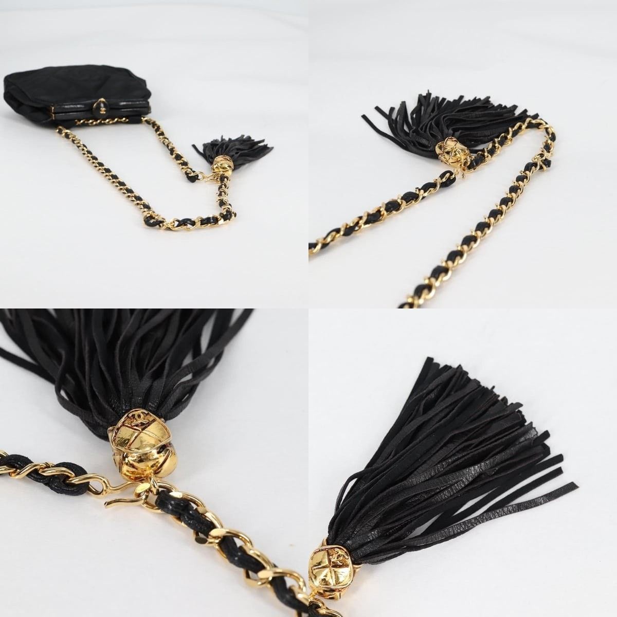 Chanel Chanel Matelasse Waist Bag Satin Black Gold CC Size ONE SIZE - 4 Thumbnail