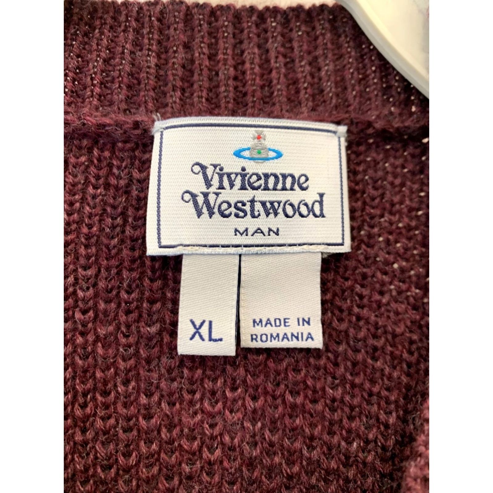 Vivienne Westwood Vivienne Westwood MAN Sweater XL Burgundy Wool Knit Orb Logo Crewneck Pullover Men Made in Romania Size US XL / EU 56 / 4 - 3 Thumbnail