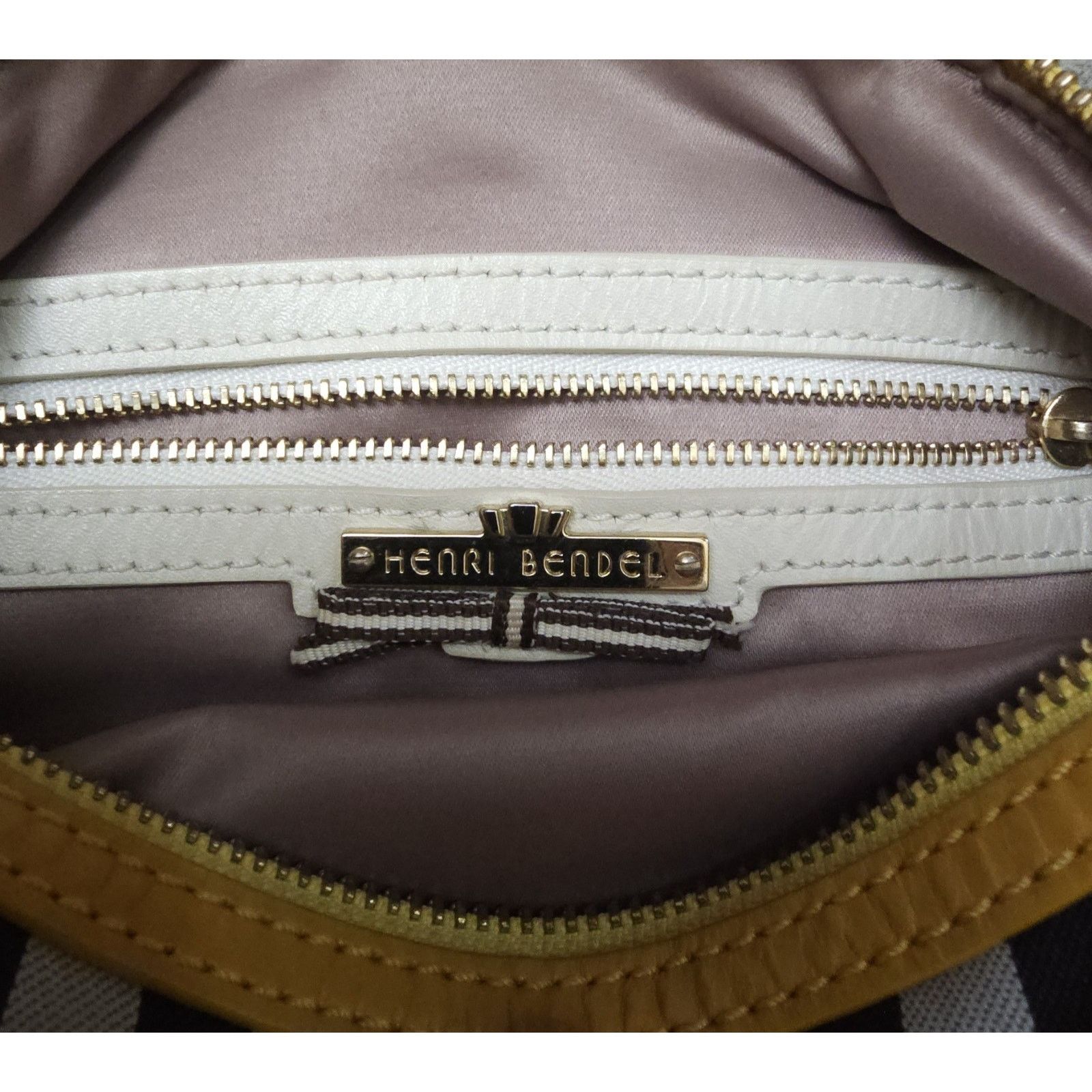 Henri Bendel Henri Bendel Stripes womens Shoulder handbags Gold Trim Size ONE SIZE - 8 Thumbnail