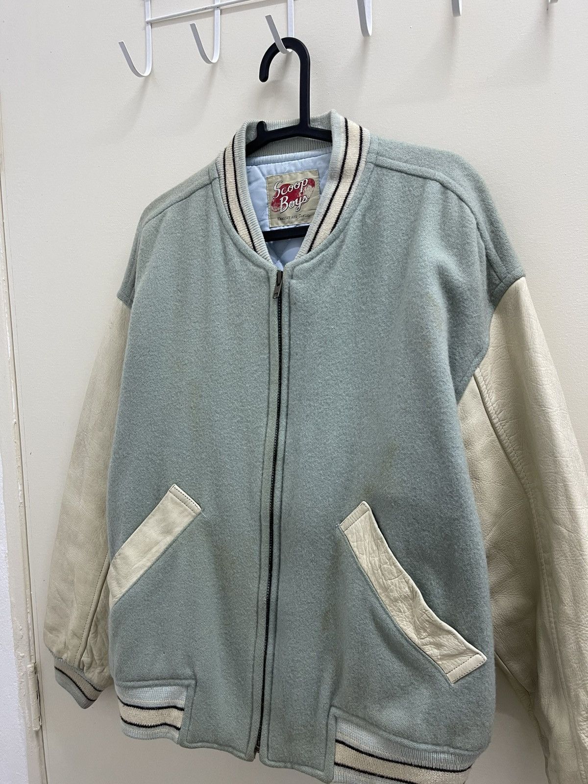 Vintage Scoop Boys Club Wool Leather Varsity Jacket Size US L / EU 52-54 / 3 - 9 Thumbnail