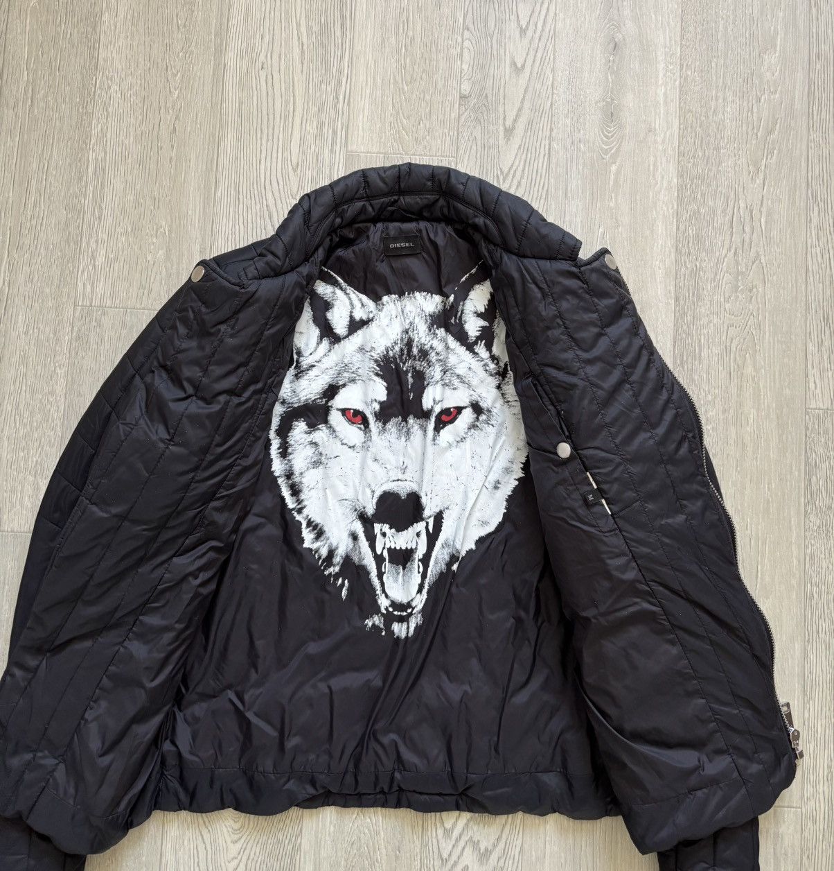 Diesel × Vintage Vintage Diesel Padded Zipped Rider Jacket Size M / US 6-8 / IT 42-44 - 3 Thumbnail