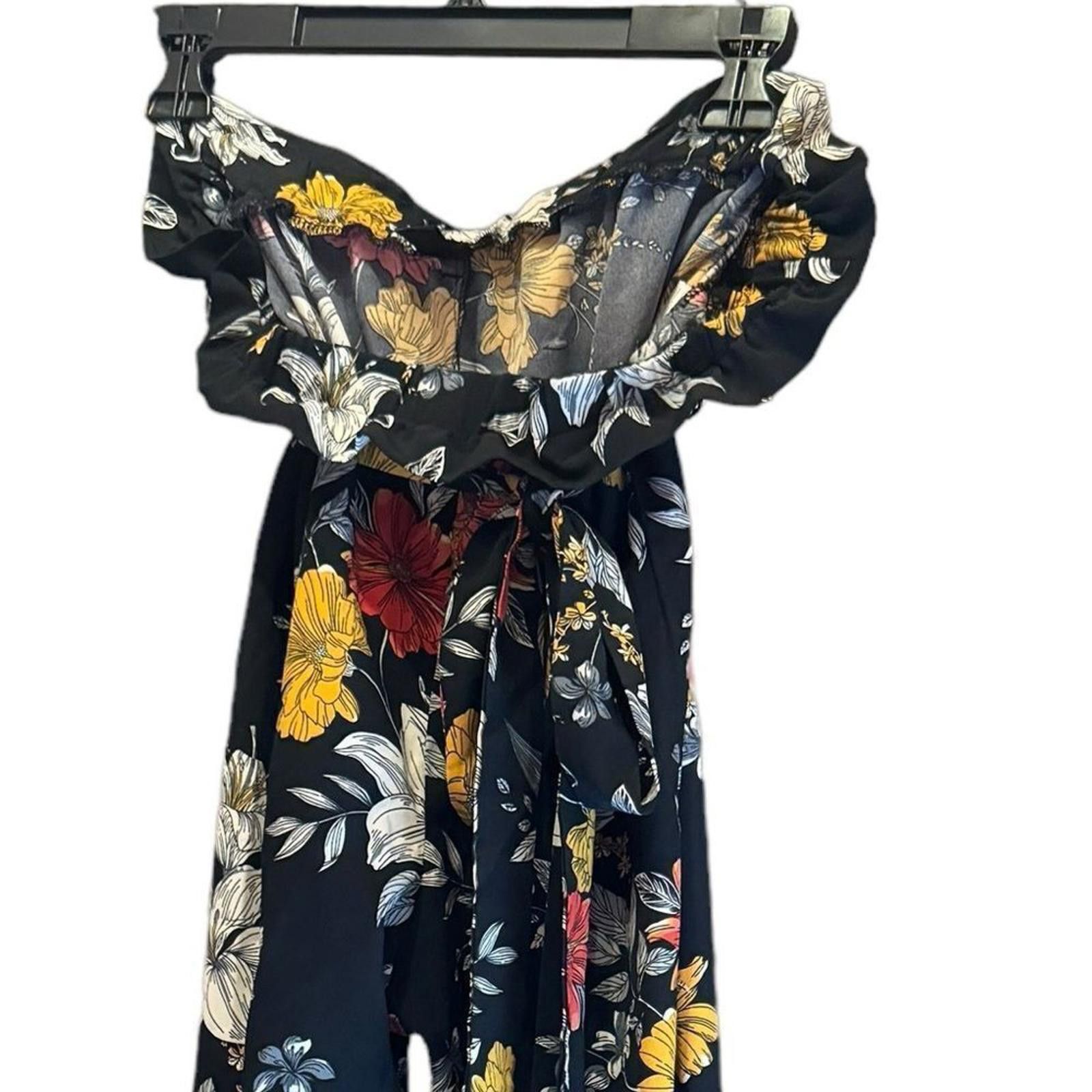 Shein SHEIN. Floral VCAY Wide Leg Pants Matching Belt. Size Small. Size 28" / US 6 / IT 42 - 7 Thumbnail