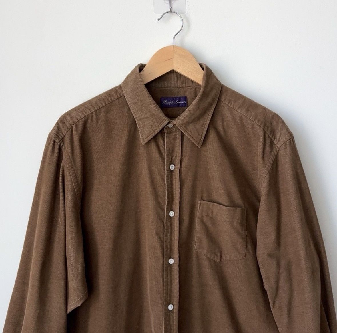 Ralph Lauren Purple Label Corduroy Shirt Size 17.5 XL XXL Fine Wale Made in Italy Size US XL / EU 56 / 4 - 3 Thumbnail
