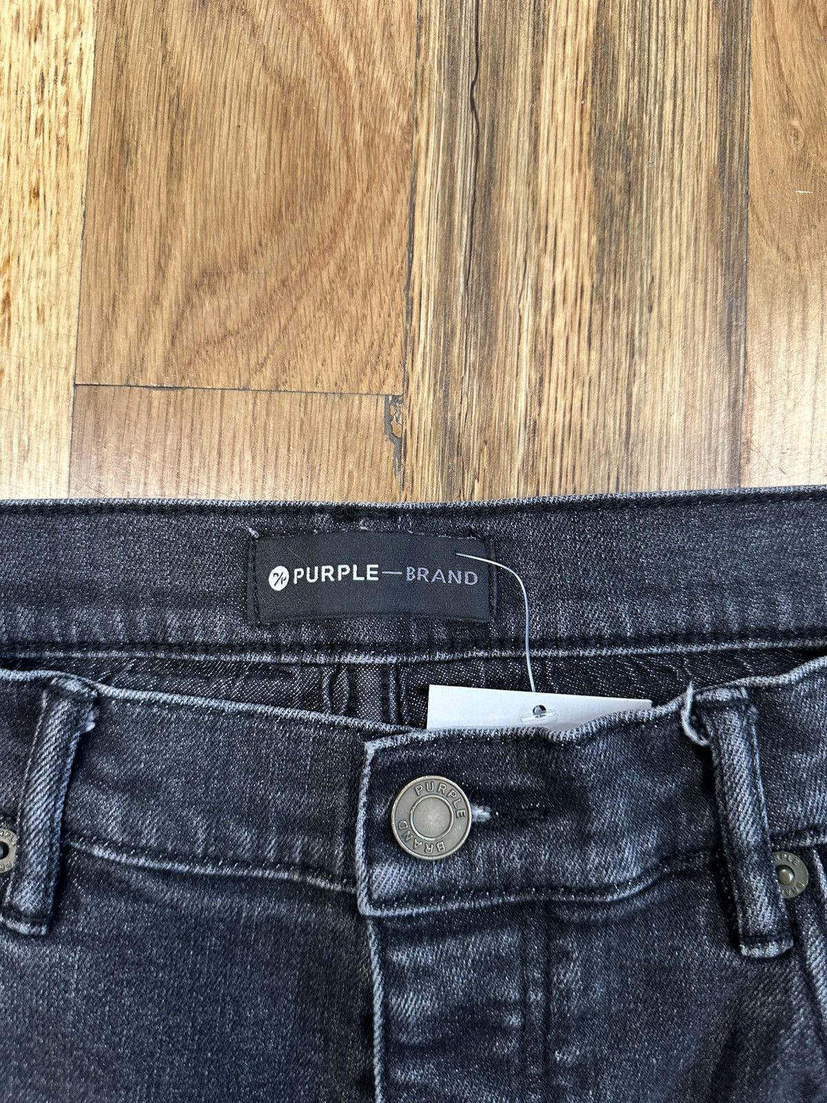 Purple Brand Purple Brand Knee Rip Paint Splatter Gray Denim Jeans Sz 33 Size US 33 - 3 Thumbnail