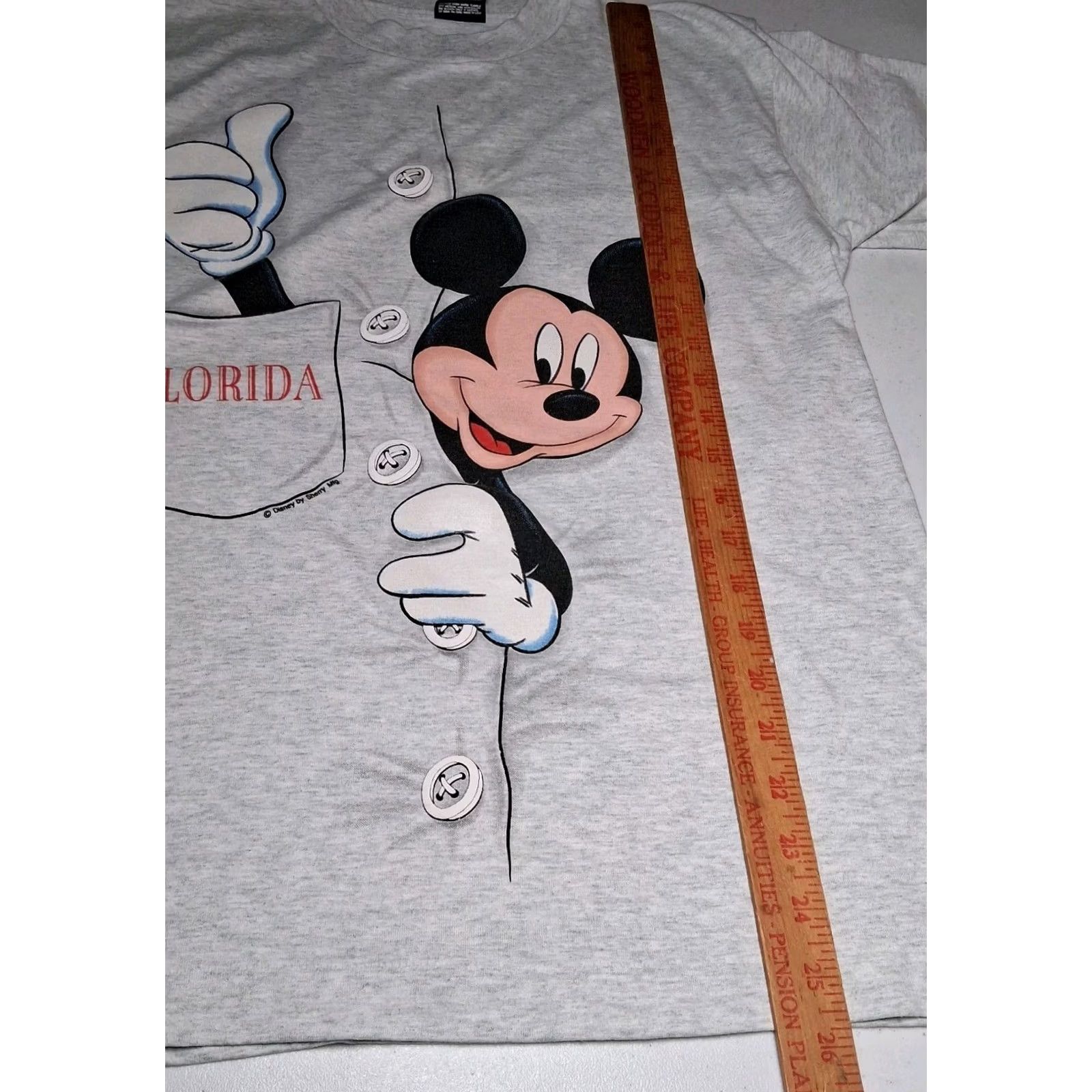 Fruit Of The Loom VINTAGE Mickey Mouse Shirt Medium Short Sleeve Crew Neck Graphic 1990s Disney BEST Fruit of the Loom Men Gray Cotton Blend Size US M / EU 48-50 / 2 - 6 Thumbnail