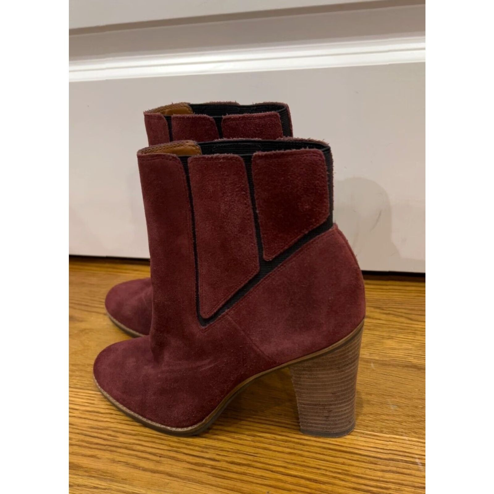 Lucky Brand VINTAGE Lucky Brand Women's Ankle Boot Suede Leather Boho Maldeev Maroon Size 10M High Heel Size US 10 / IT 40 - 3 Thumbnail