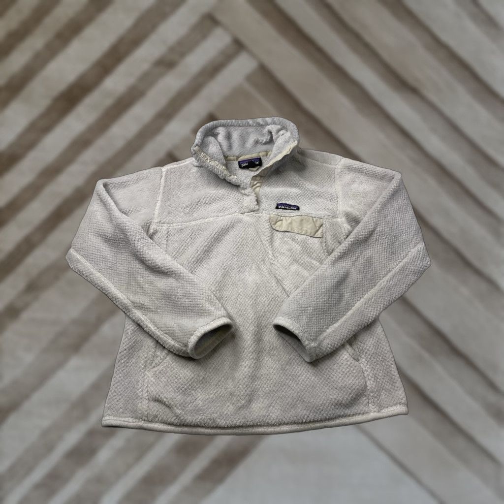 Patagonia Patagonia Fleece Snap-T Jacket Womens Small White Beige Polartec 25442 Size S / US 4 / IT 40 - 1 Thumbnail