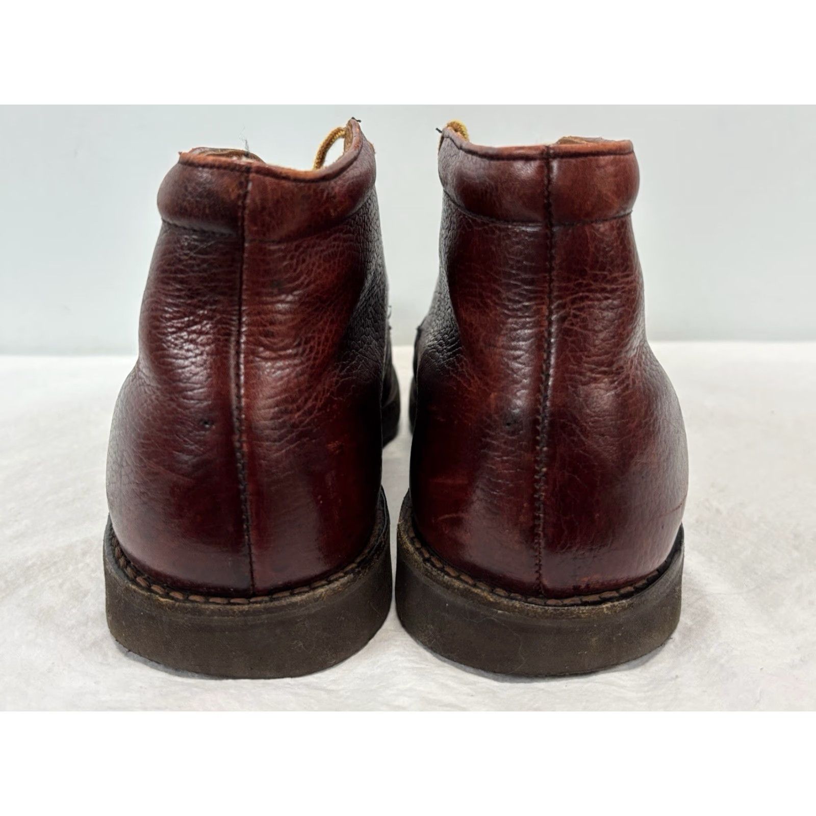 Vibram Unbranded Leather Chukka Boots Men 10.5 Burgundy Red Vibram Soles Boots Lace Up Mens US 10.5 Leather Chukka Unbranded Mens Shoes Size US 11 / EU 44 - 4 Thumbnail