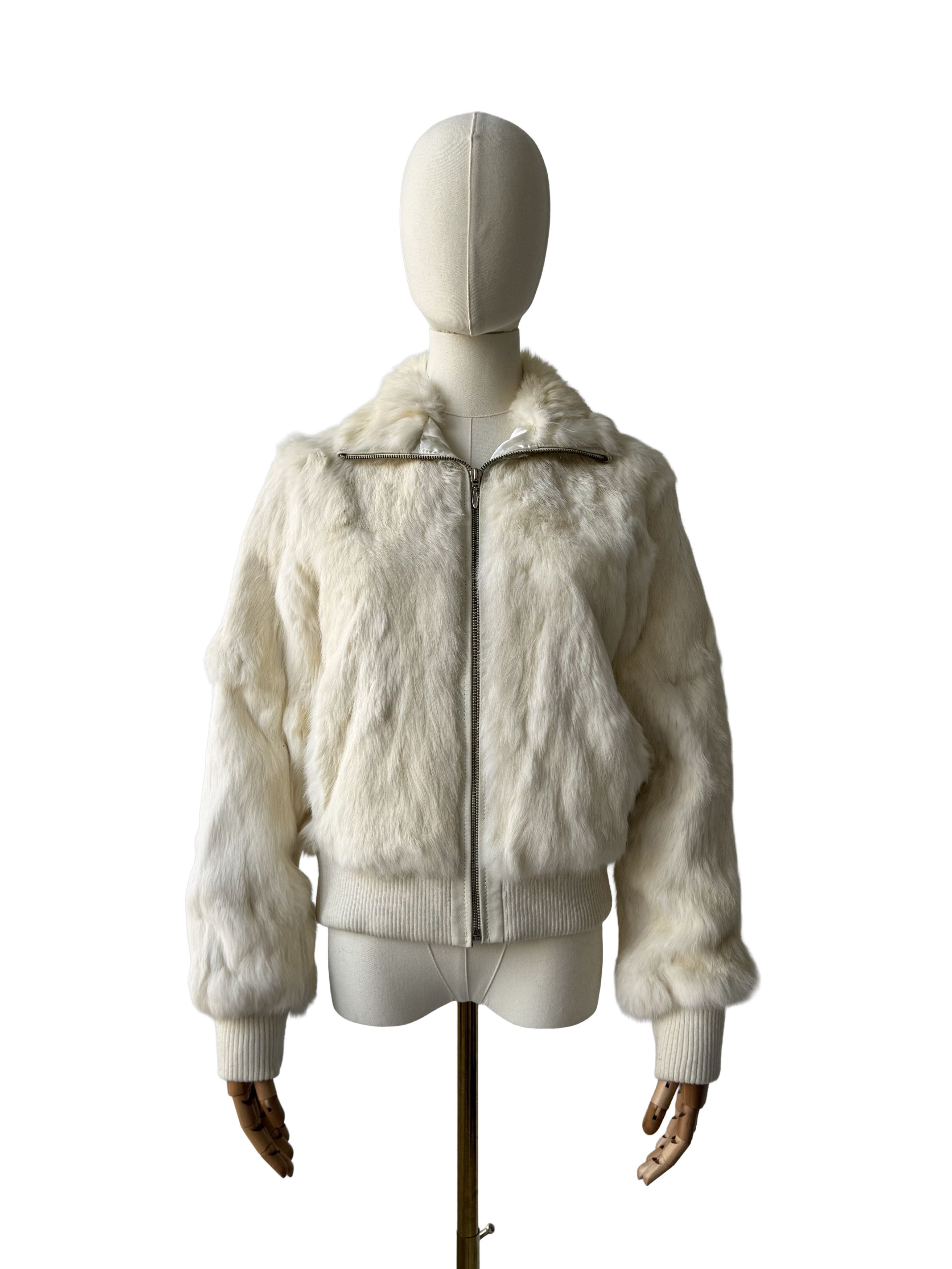 Vintage Vintage Real Rabbit Fur Cropped Jacket Size M / US 6-8 / IT 42-44 - 2 Thumbnail