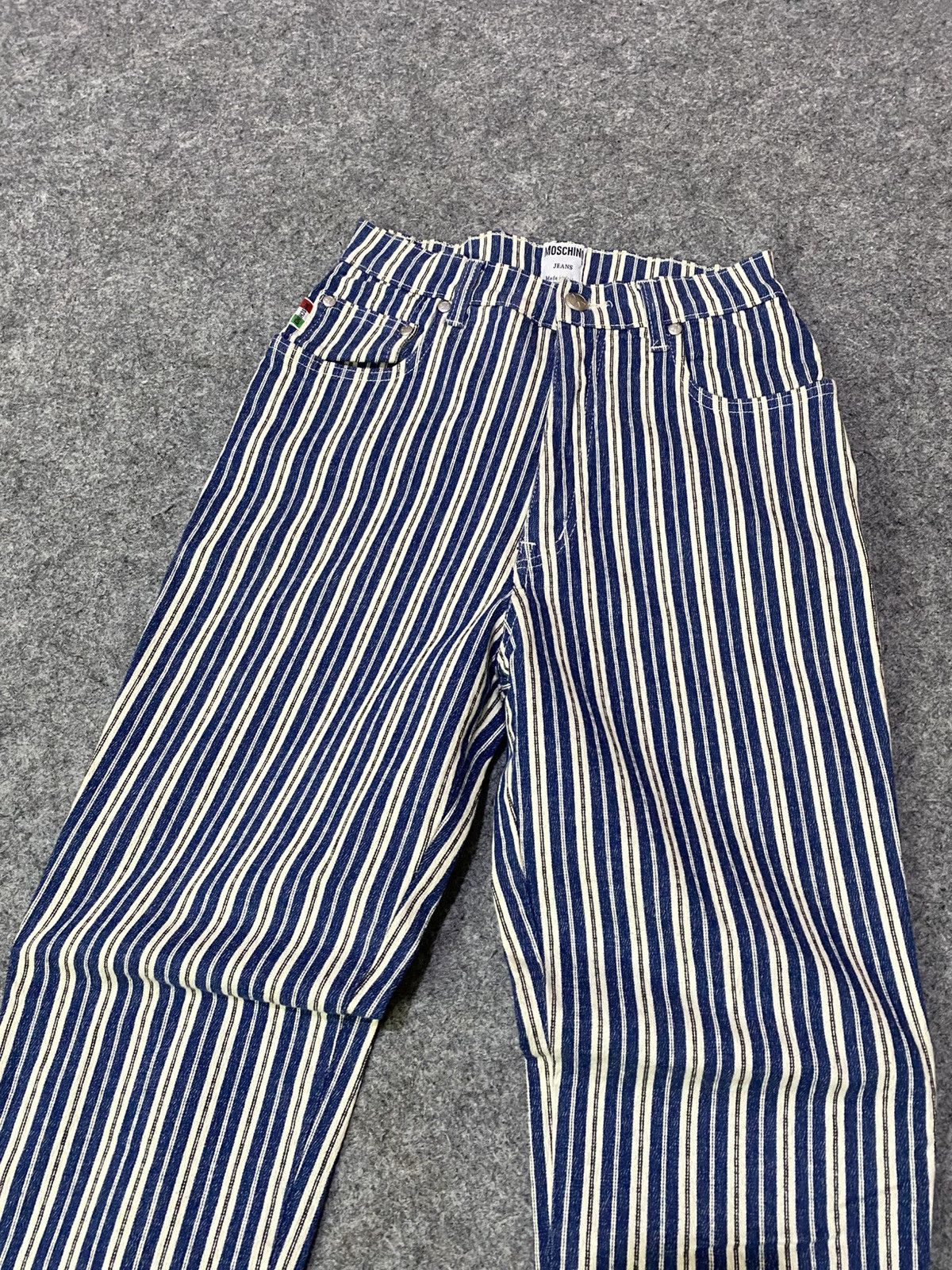 Moschino Vintage Moschino Italy Stripe Flare Jeans Size 23" - 3 Thumbnail