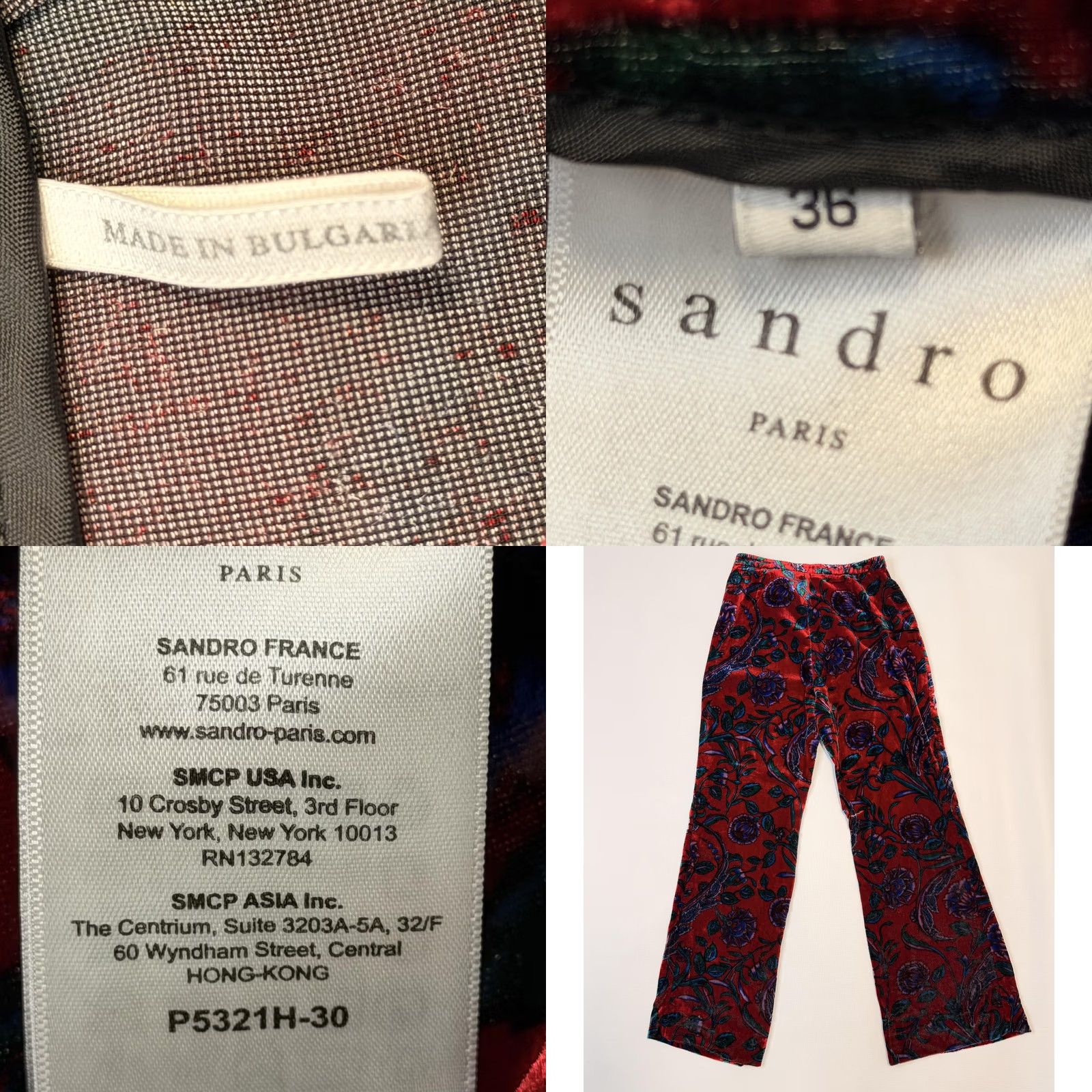 Sandro Sandro Pants Womens 36 Red Velvet Floral Wide Leg Zip Pockets Party Cocktail Pants Womens Red Velvet Floral Wide-Leg Zip Pockets 36 Mens? Size 25" / US 0 / IT 36 - 8 Thumbnail