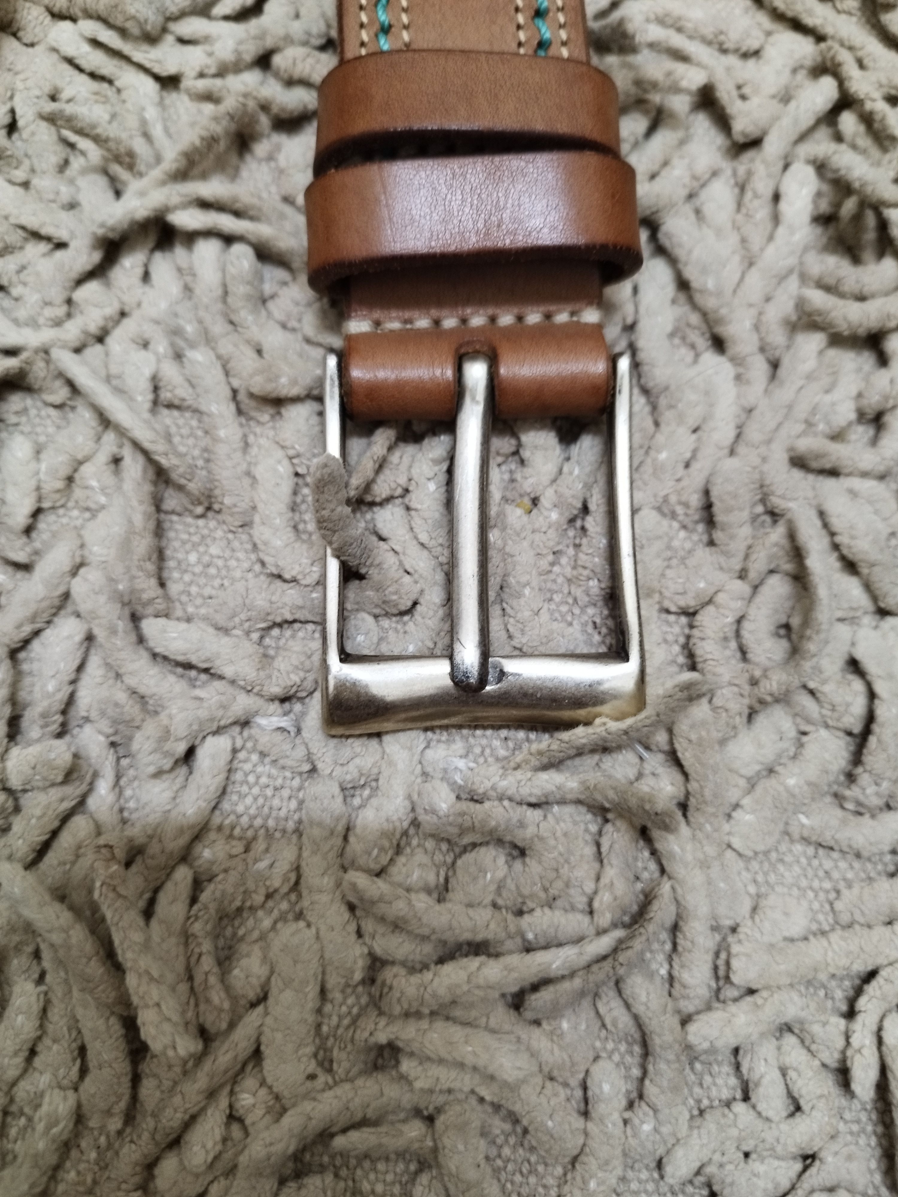 Felisi Felisi Solid Brass Genuine Leather Belt Size ONE SIZE - 5 Thumbnail