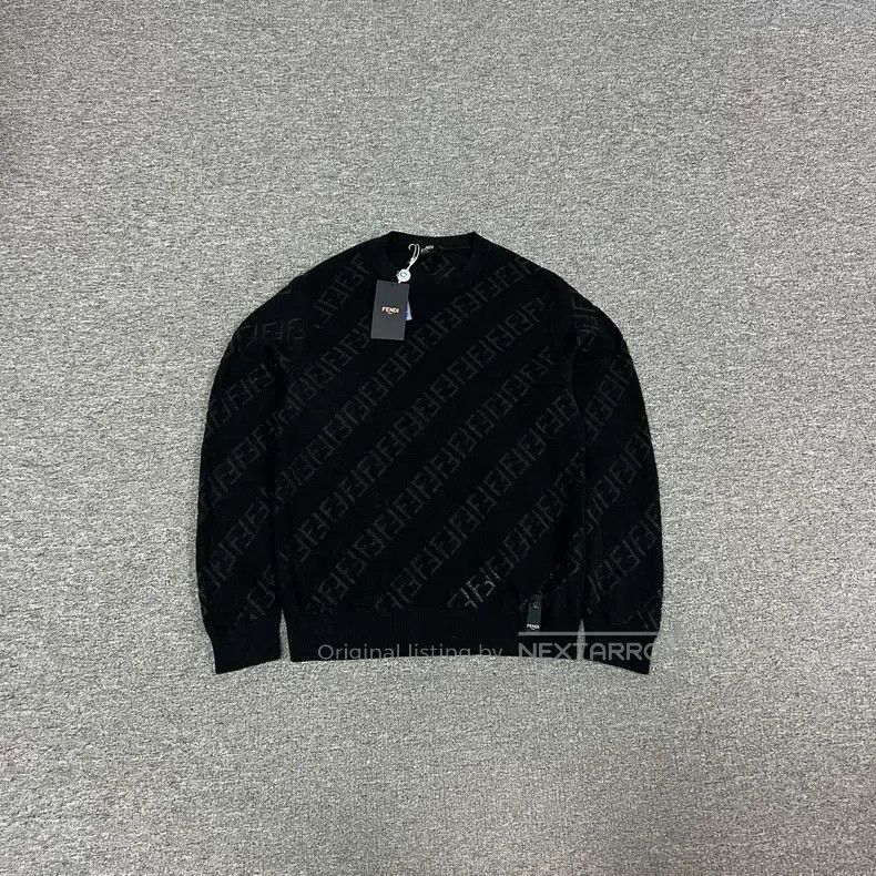 Fendi Fendi Double F Black Full Monogram Wool Knit Sweater Size US M / EU 48-50 / 2 - 1 Thumbnail
