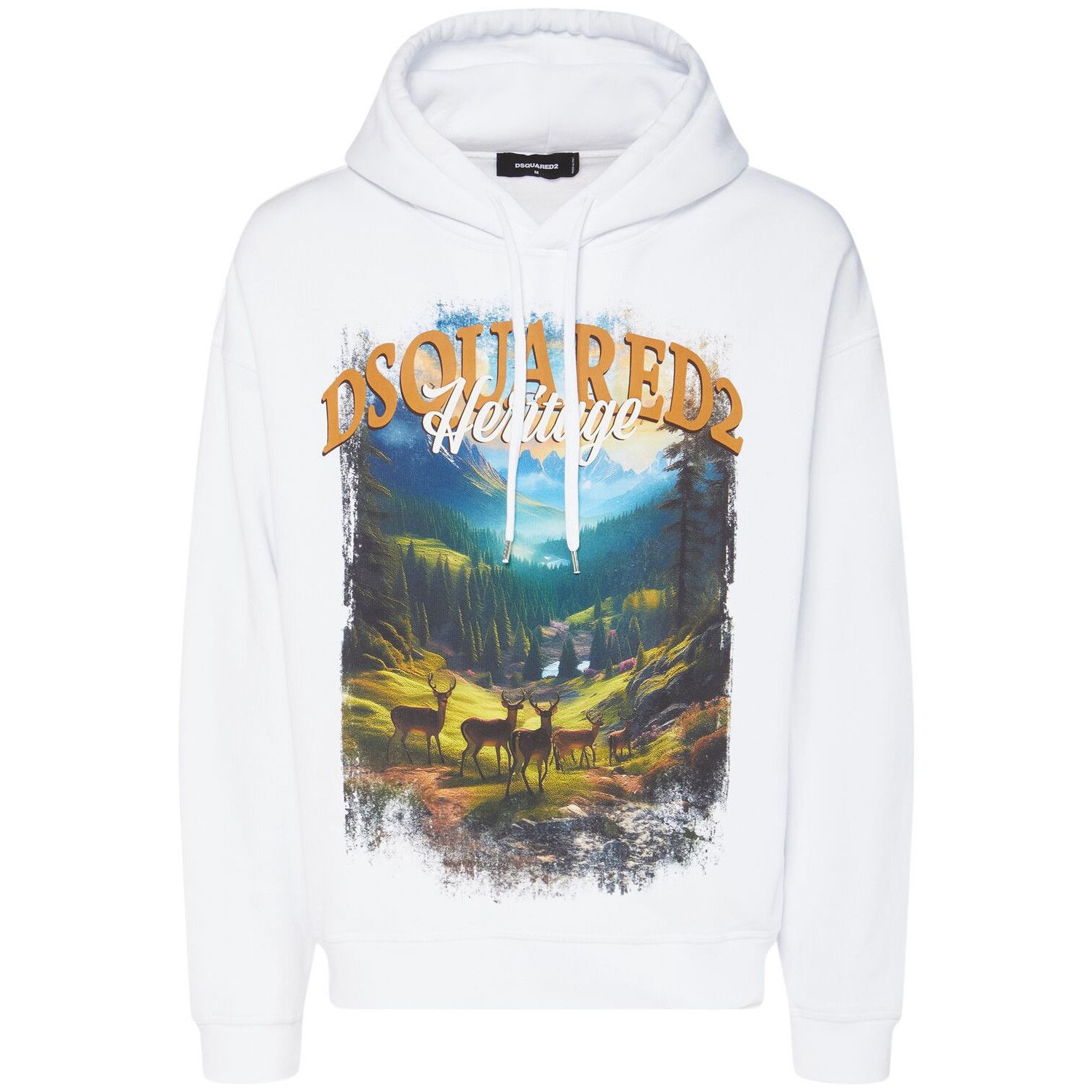 Dsquared2 DSQUARED2 White Loose Hoodie New & Authentic (Men's size:M;) Size US M / EU 48-50 / 2 - 1 Thumbnail